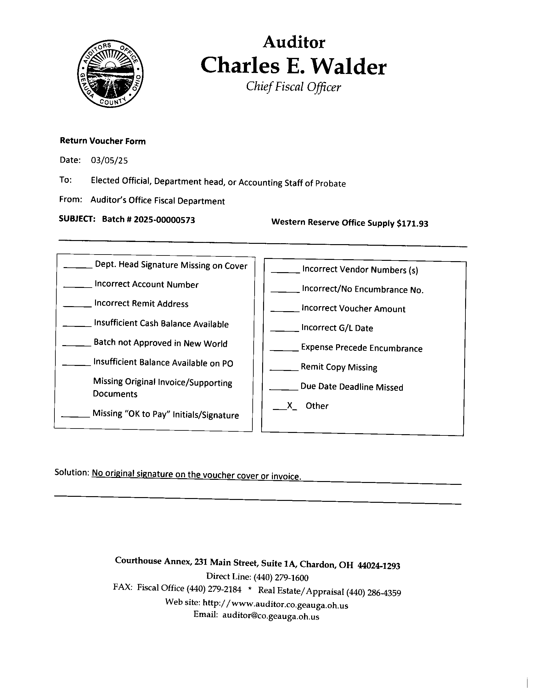 Return Voucher Form