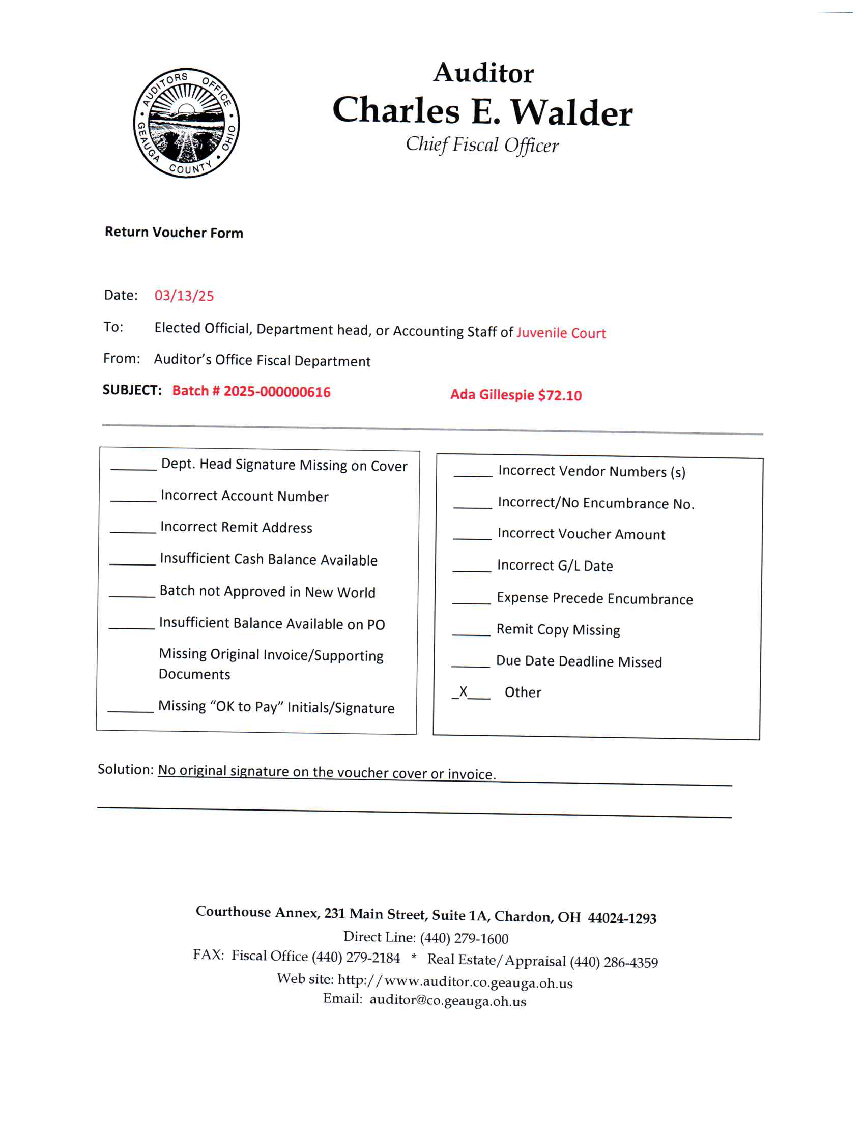 Return Voucher Form