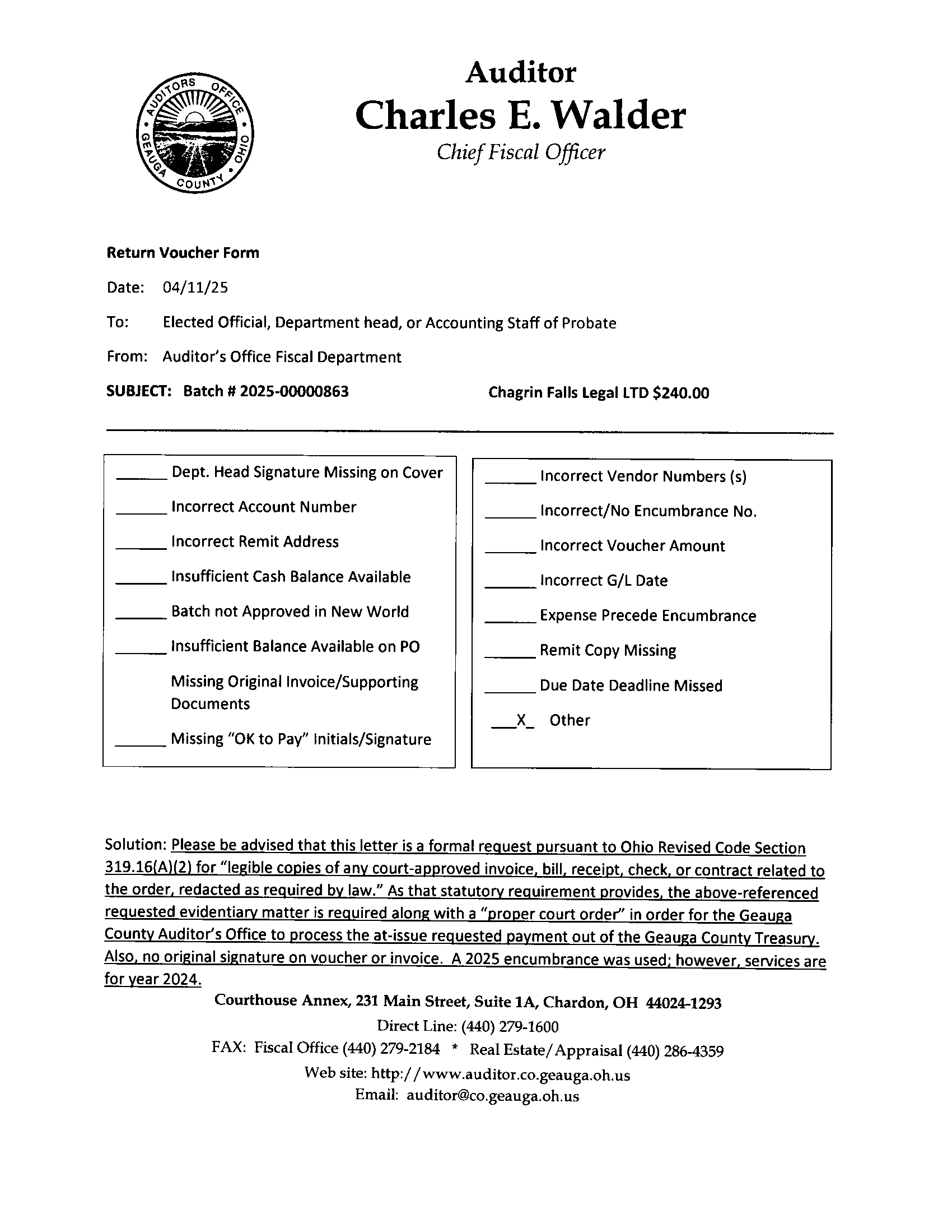 Return Voucher Form
