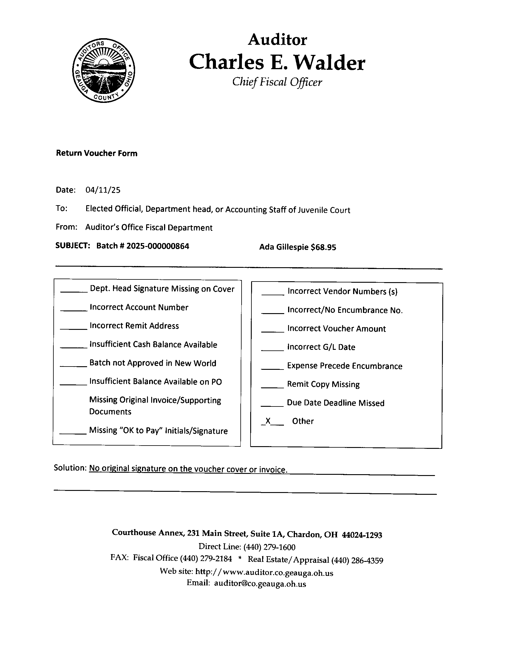 Return Voucher Form