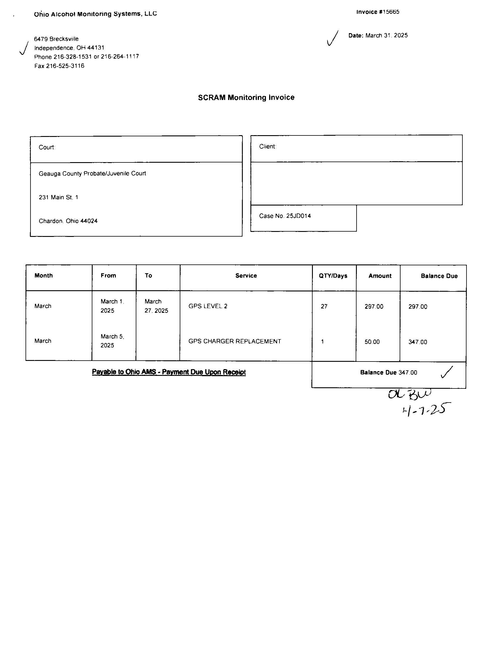 Invoice #15665