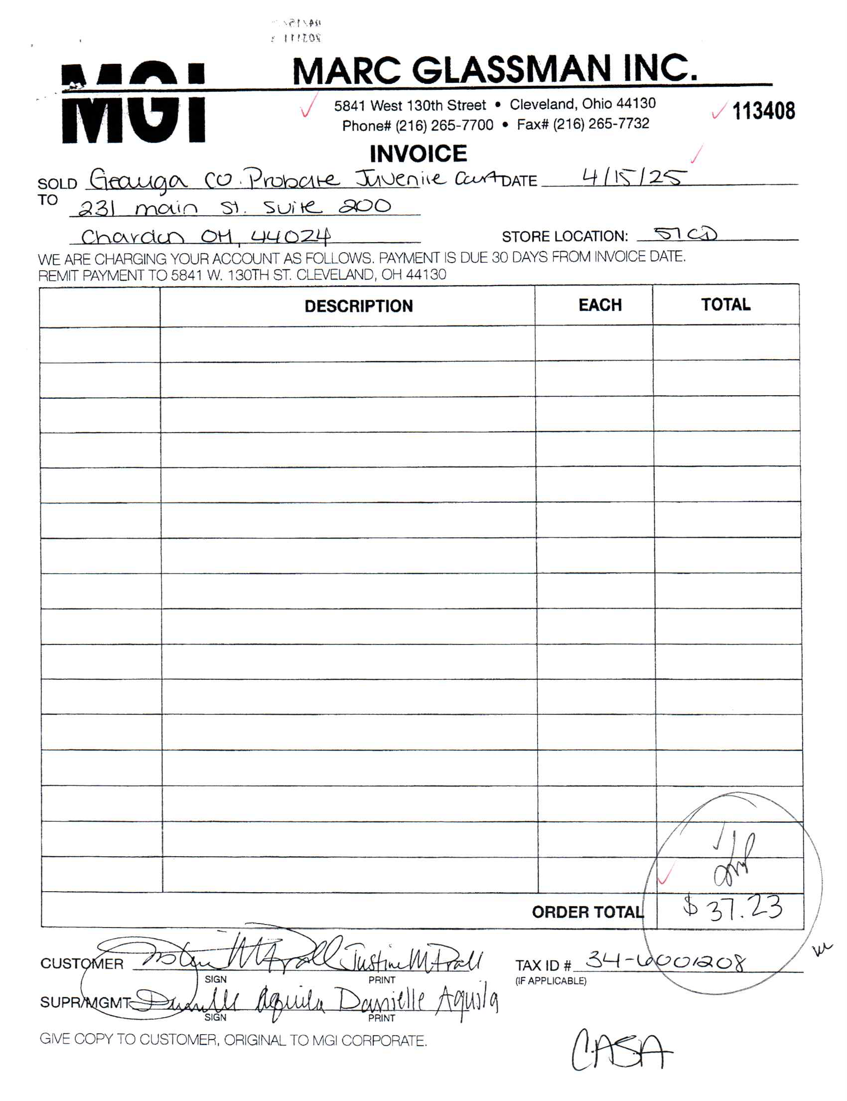 Invoice 113408