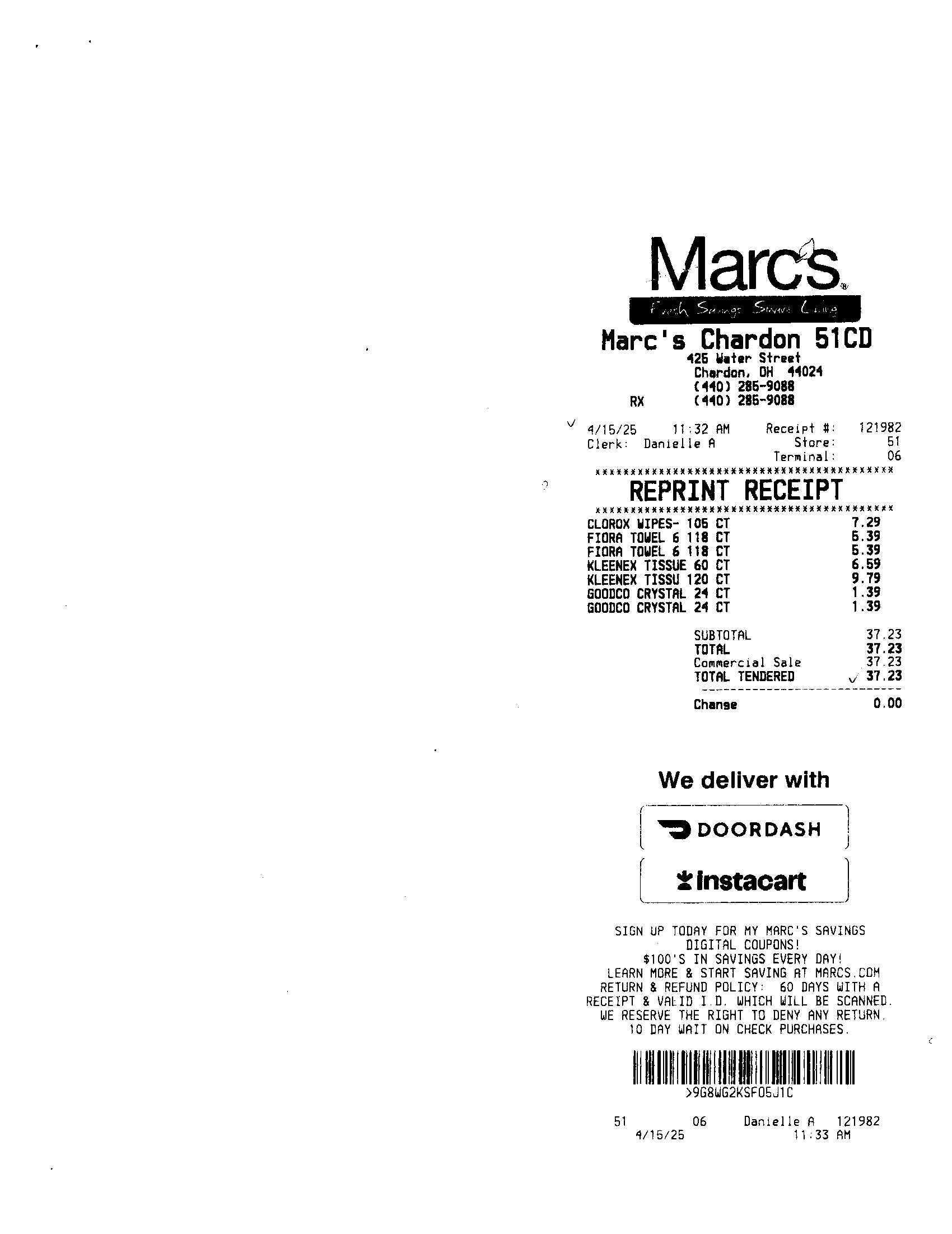 Reprint Receipt