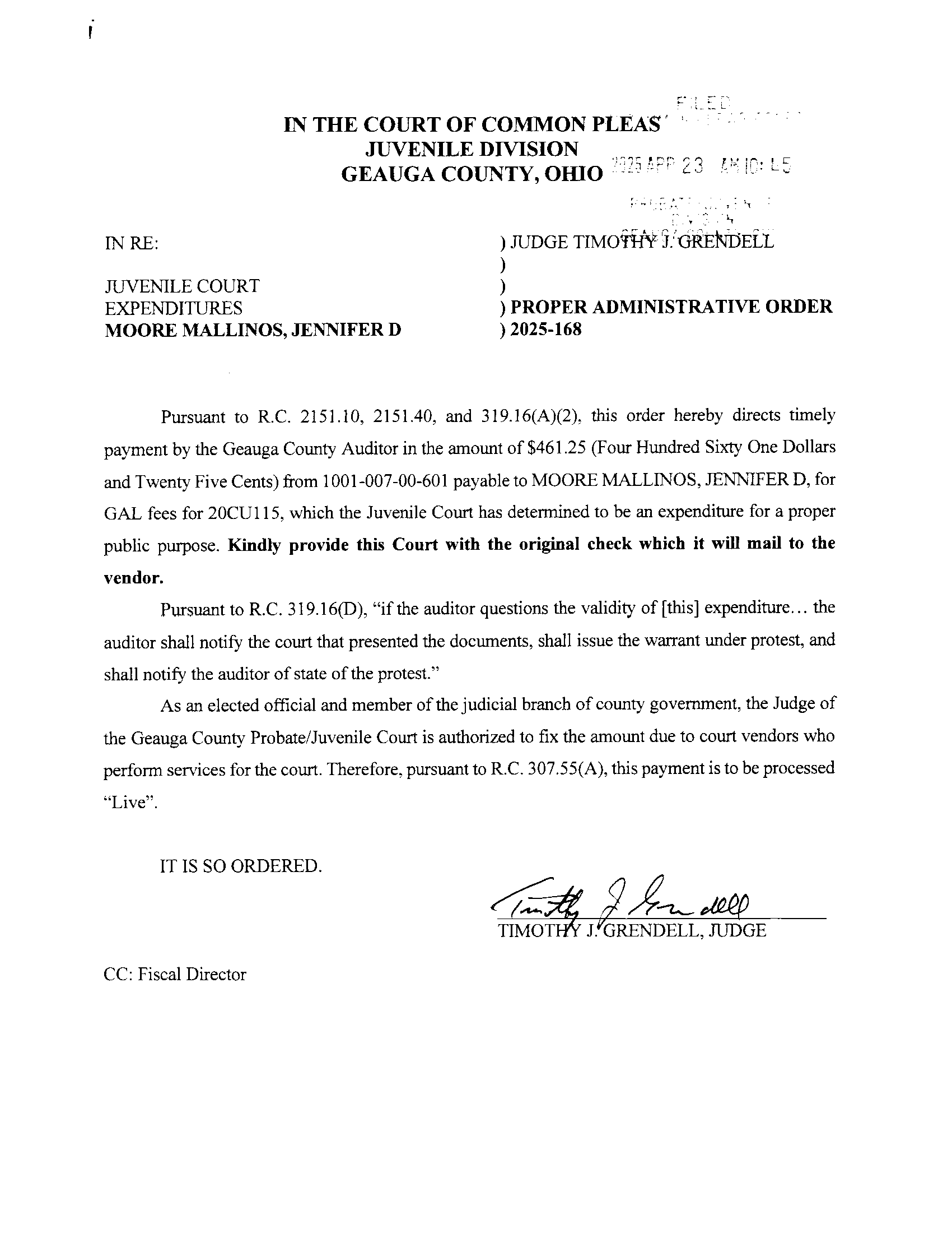 Proper Administrative Order
