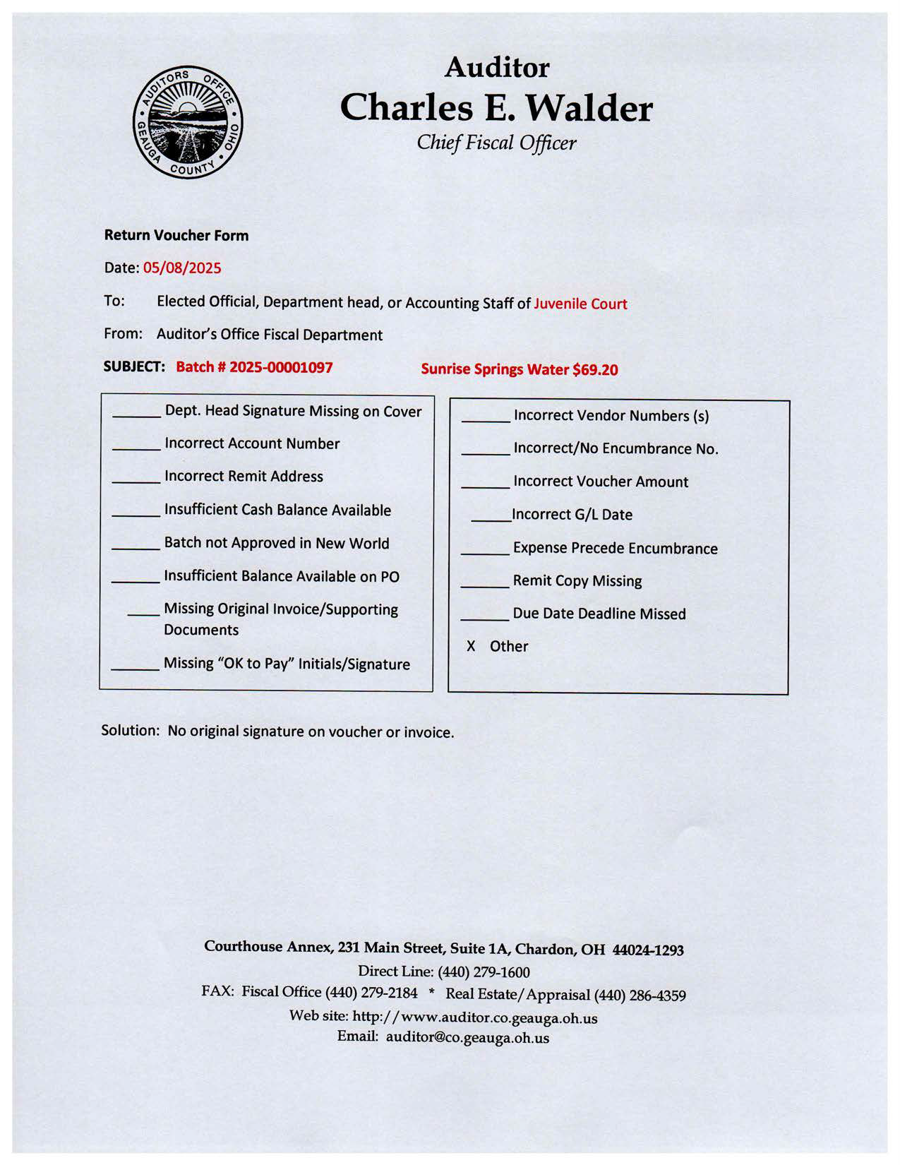 Return Voucher Form