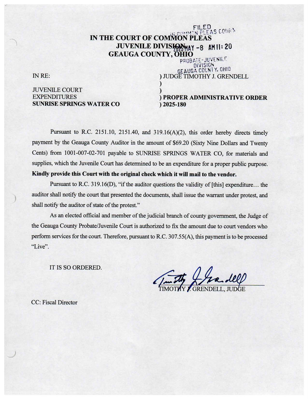Proper Administrative Order