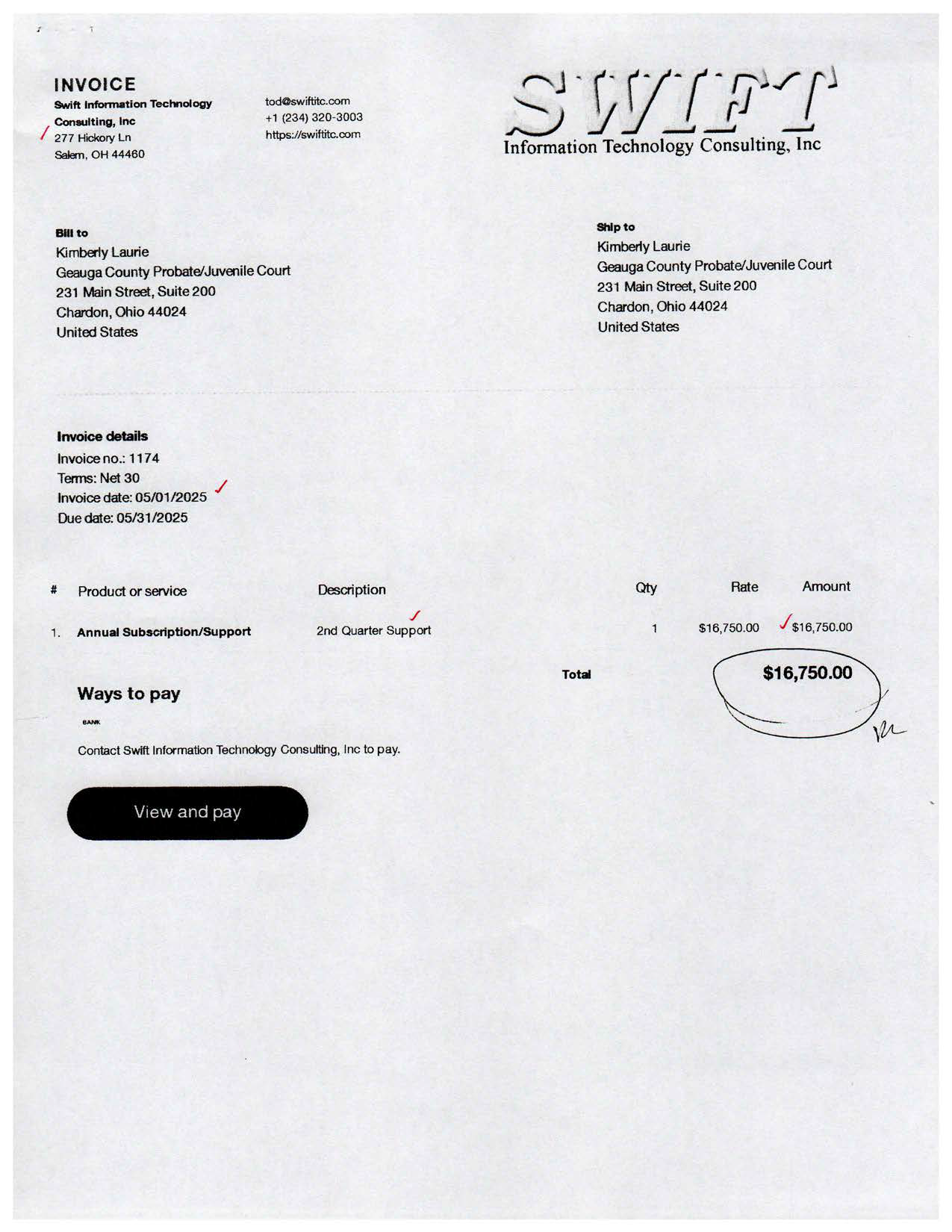 Payment Invoice
