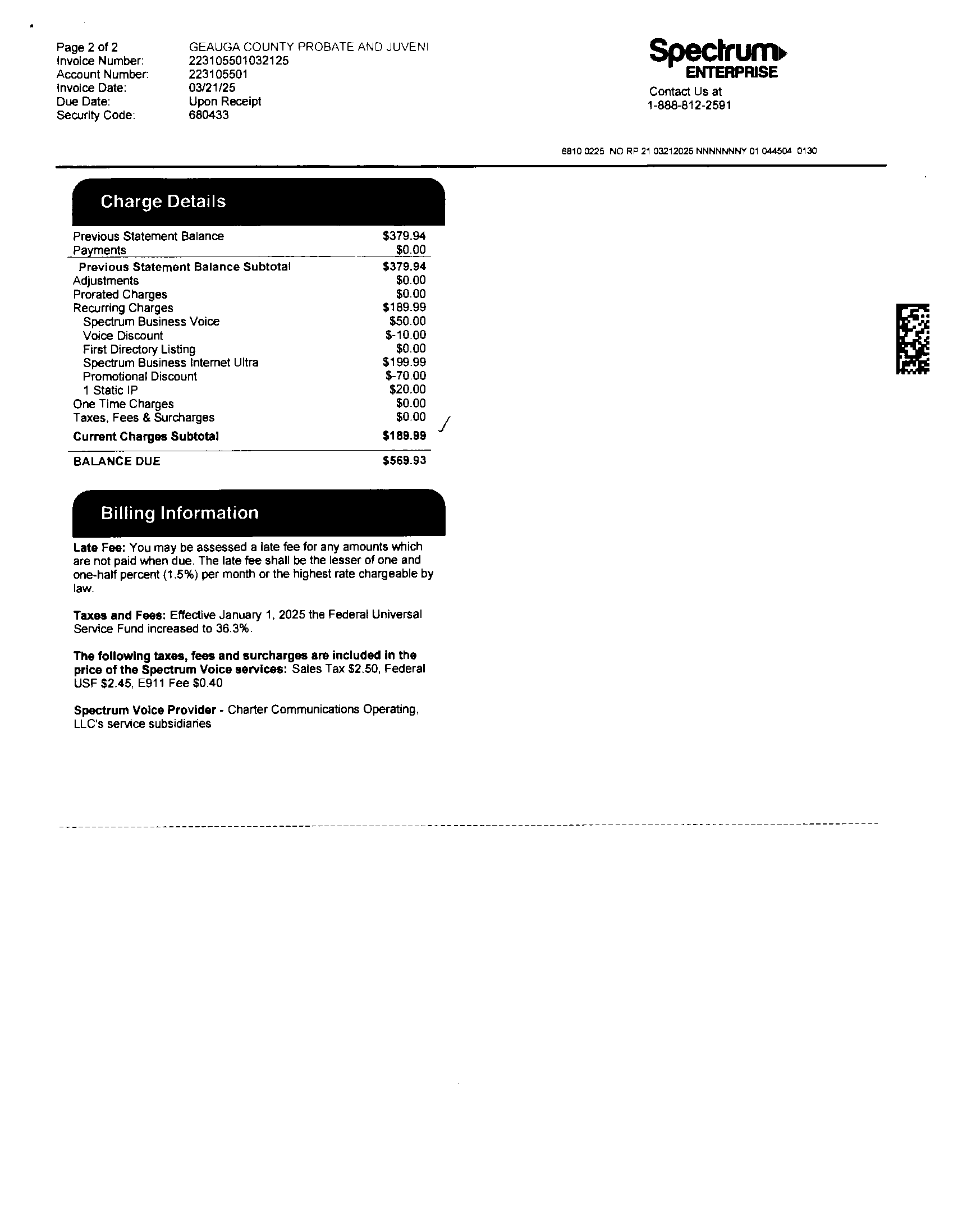 Charge Details