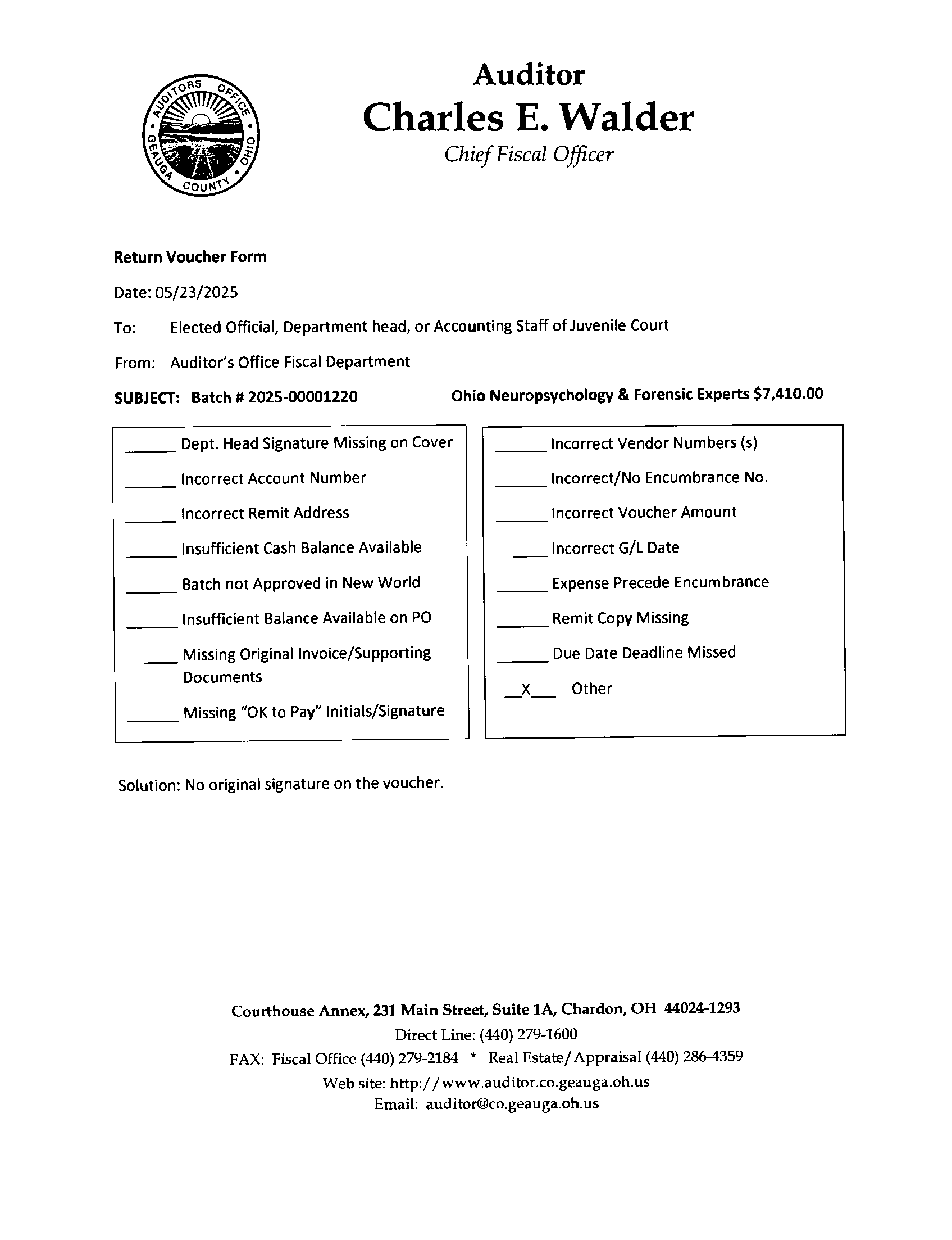 Return Voucher Form