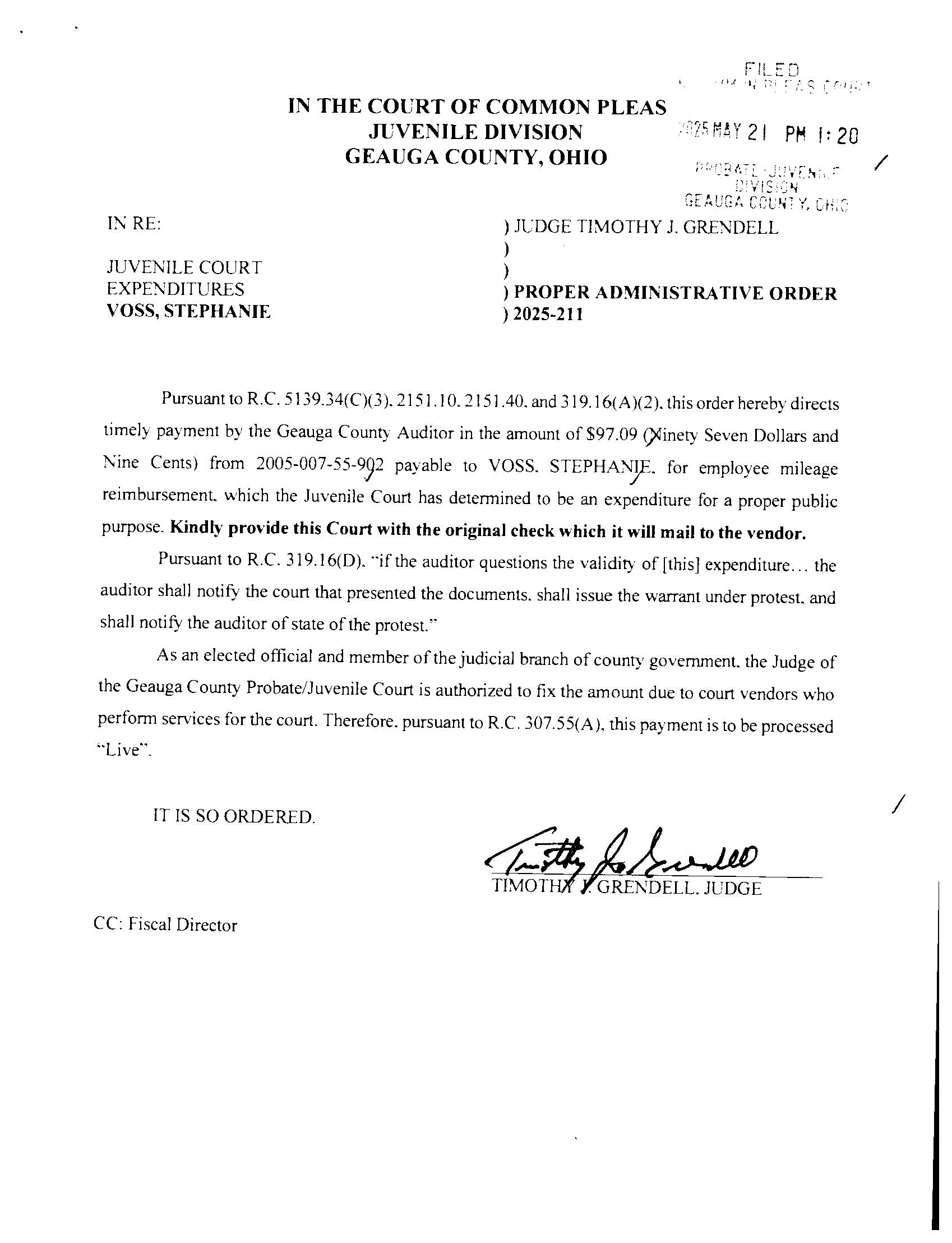 Proper Administrative Order