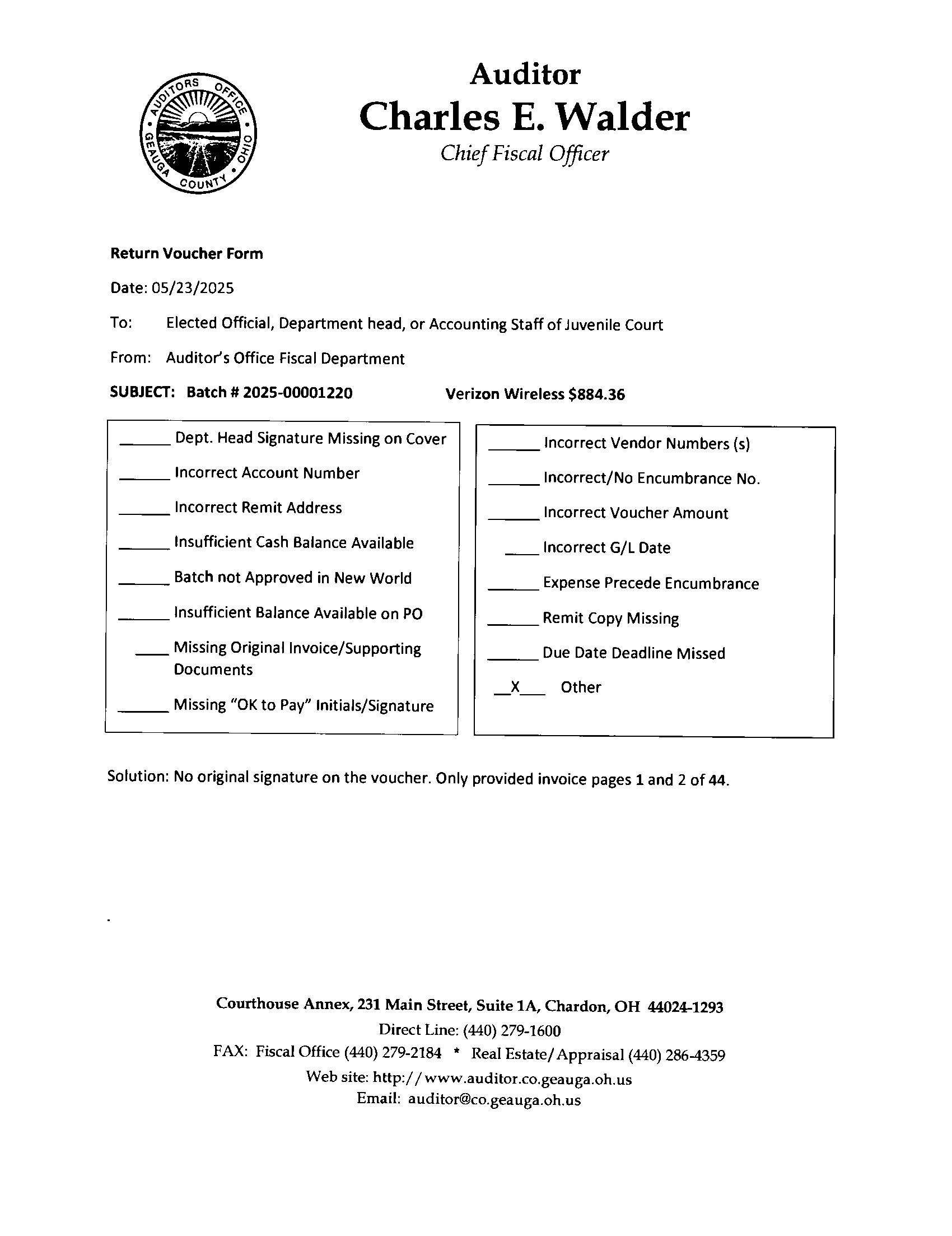 Return Voucher Form