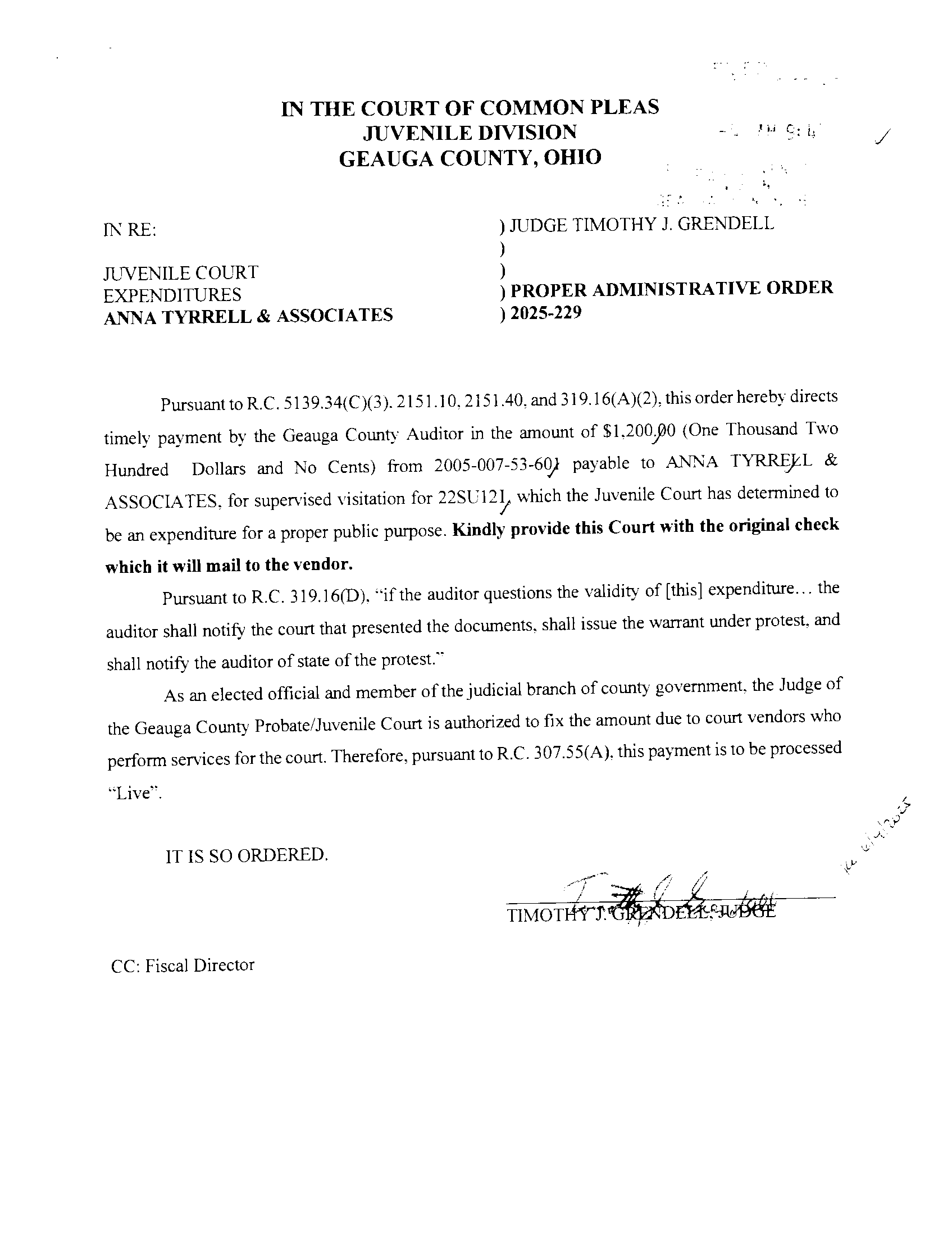 Proper Administrative Order