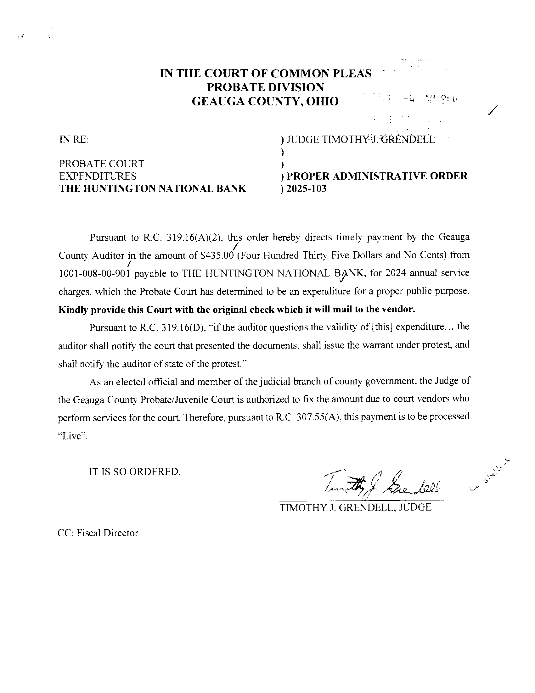 Proper Administrative Order