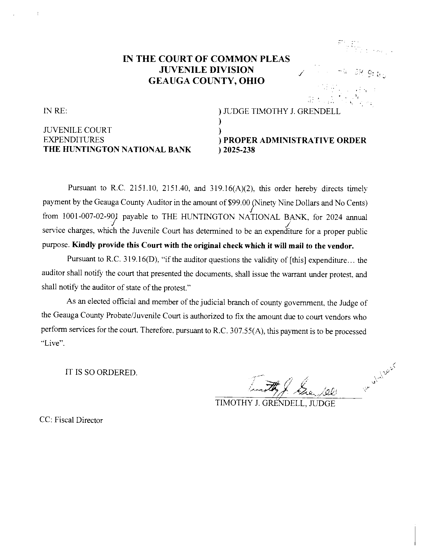 Proper Administrative Order