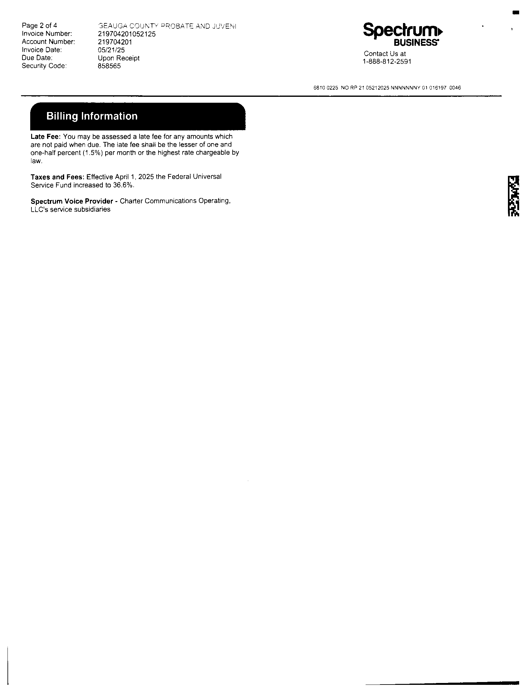 Invoice Continuation