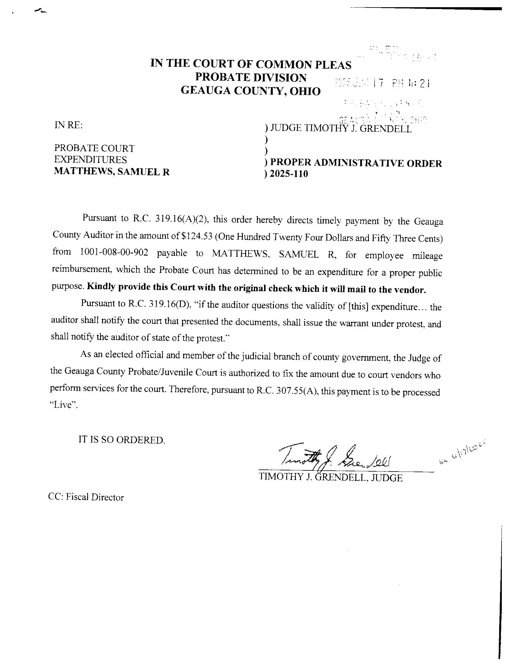 Proper Administrative Order