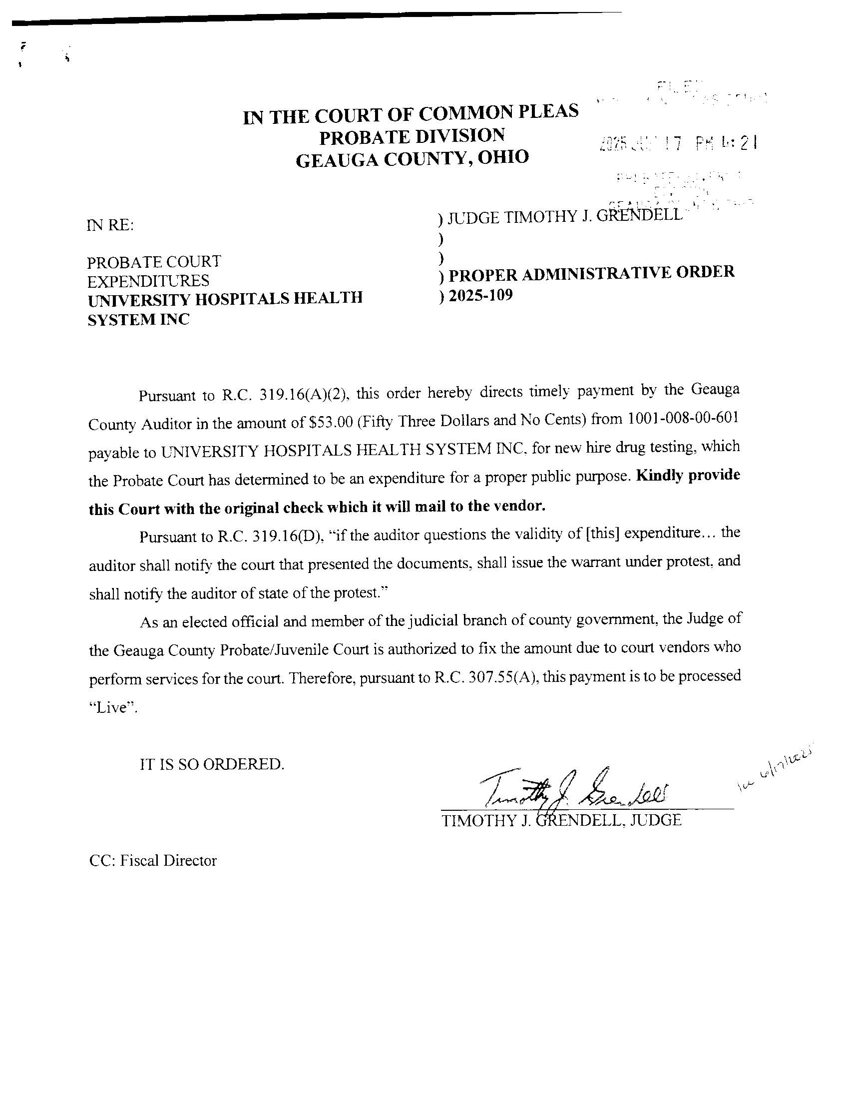 Proper Administrative Order