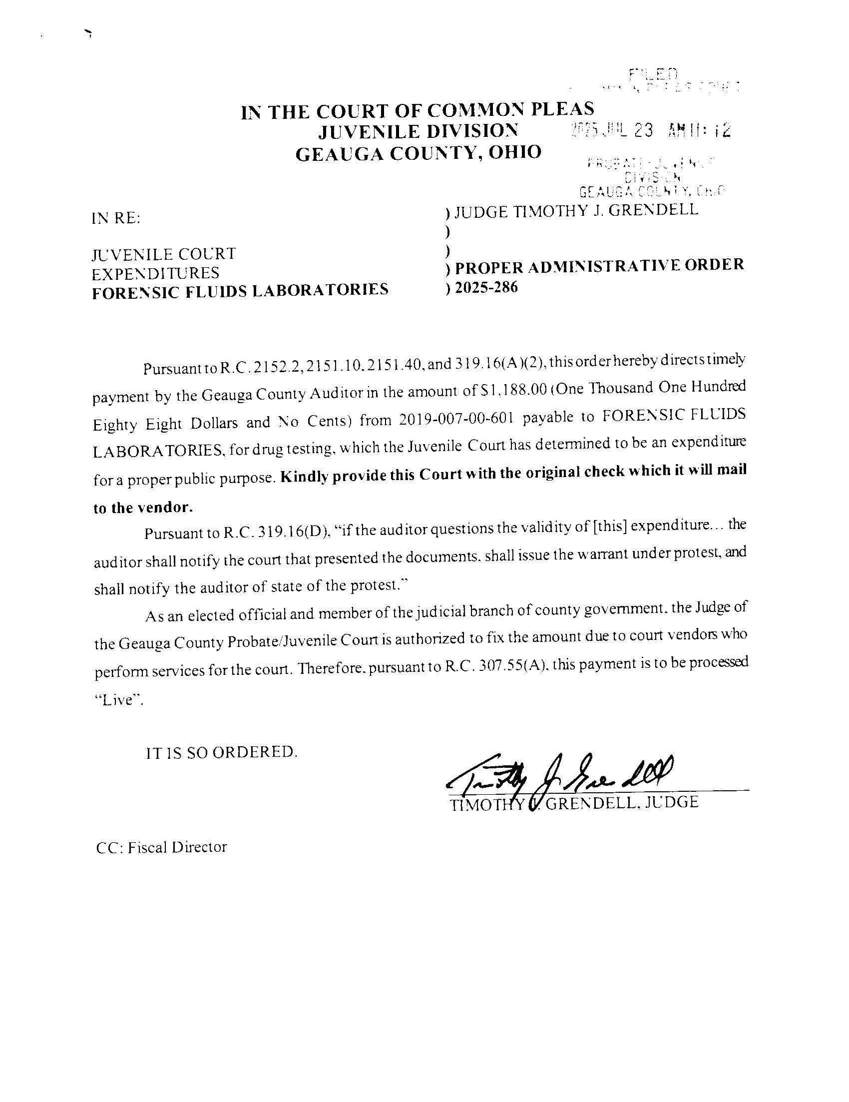Proper Administrative Order