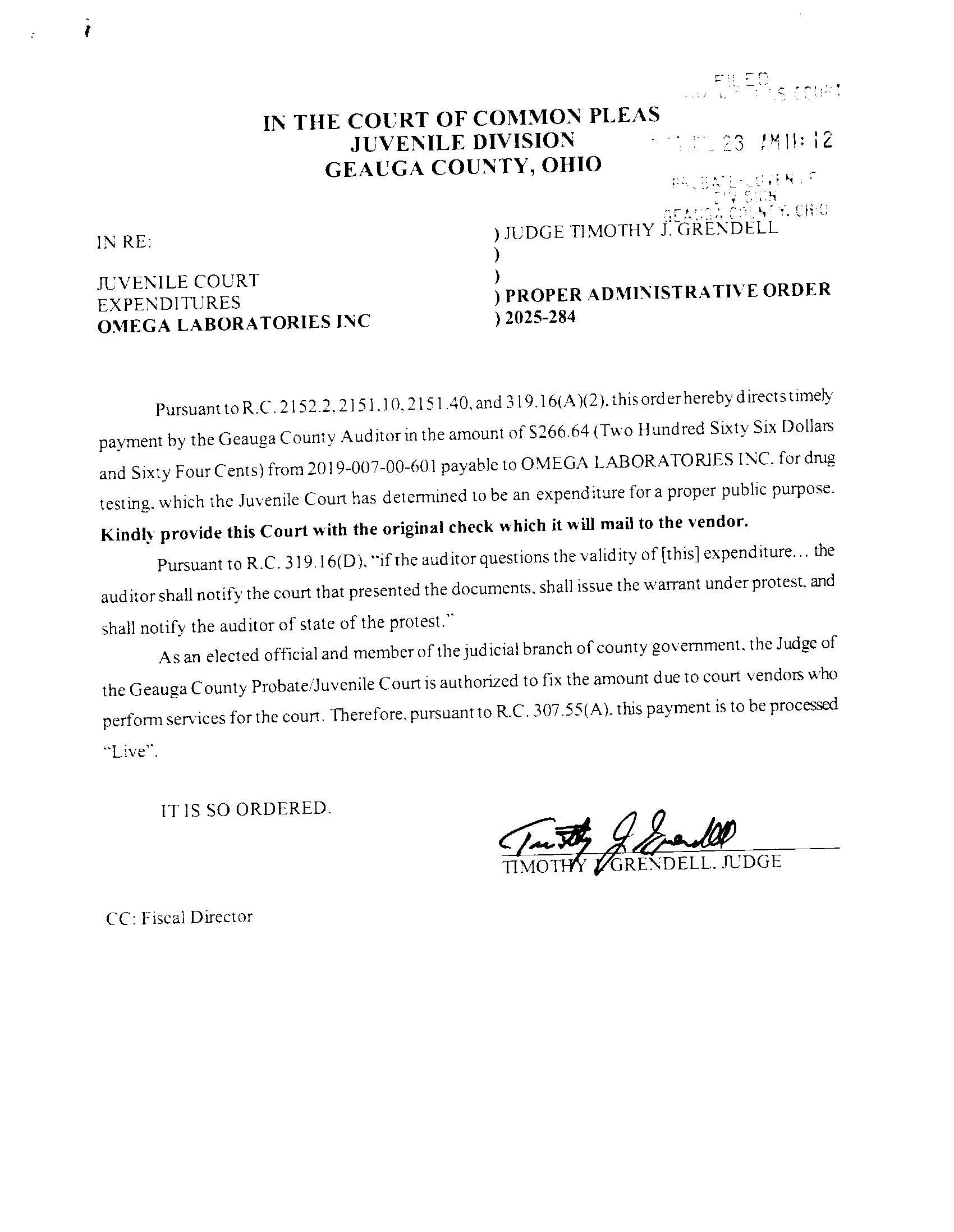 Proper Administrative Order