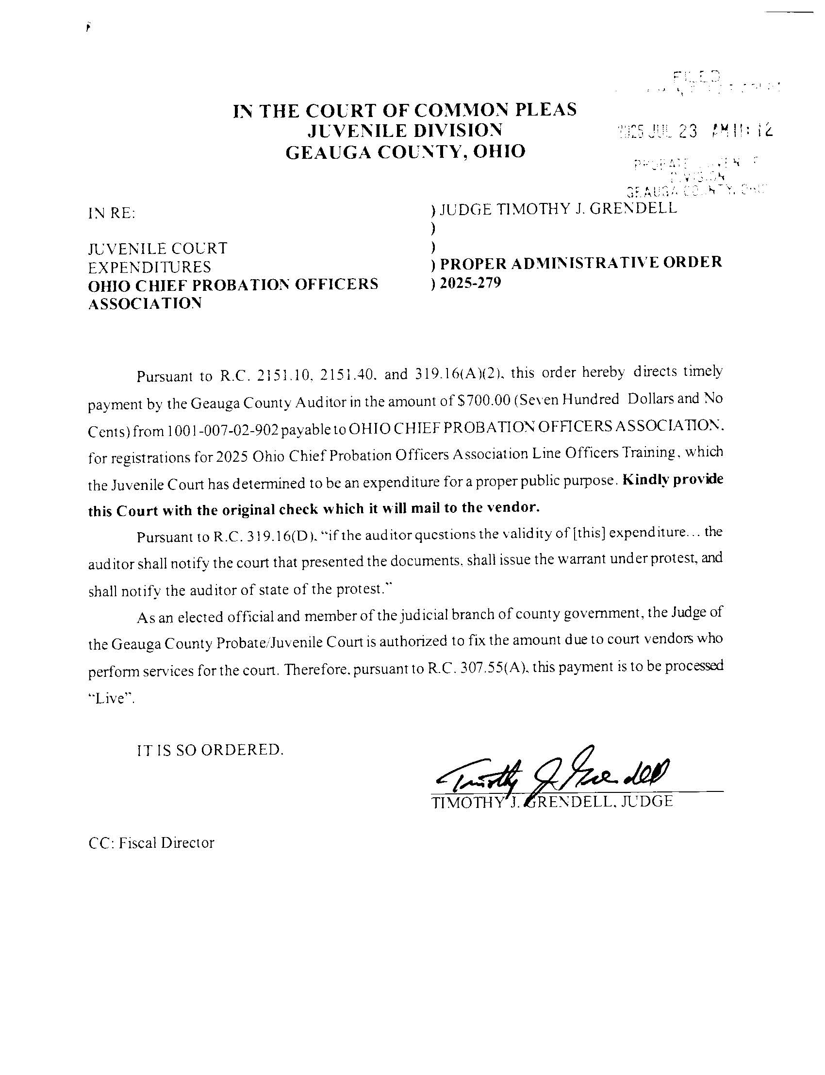 Proper Administrative Order