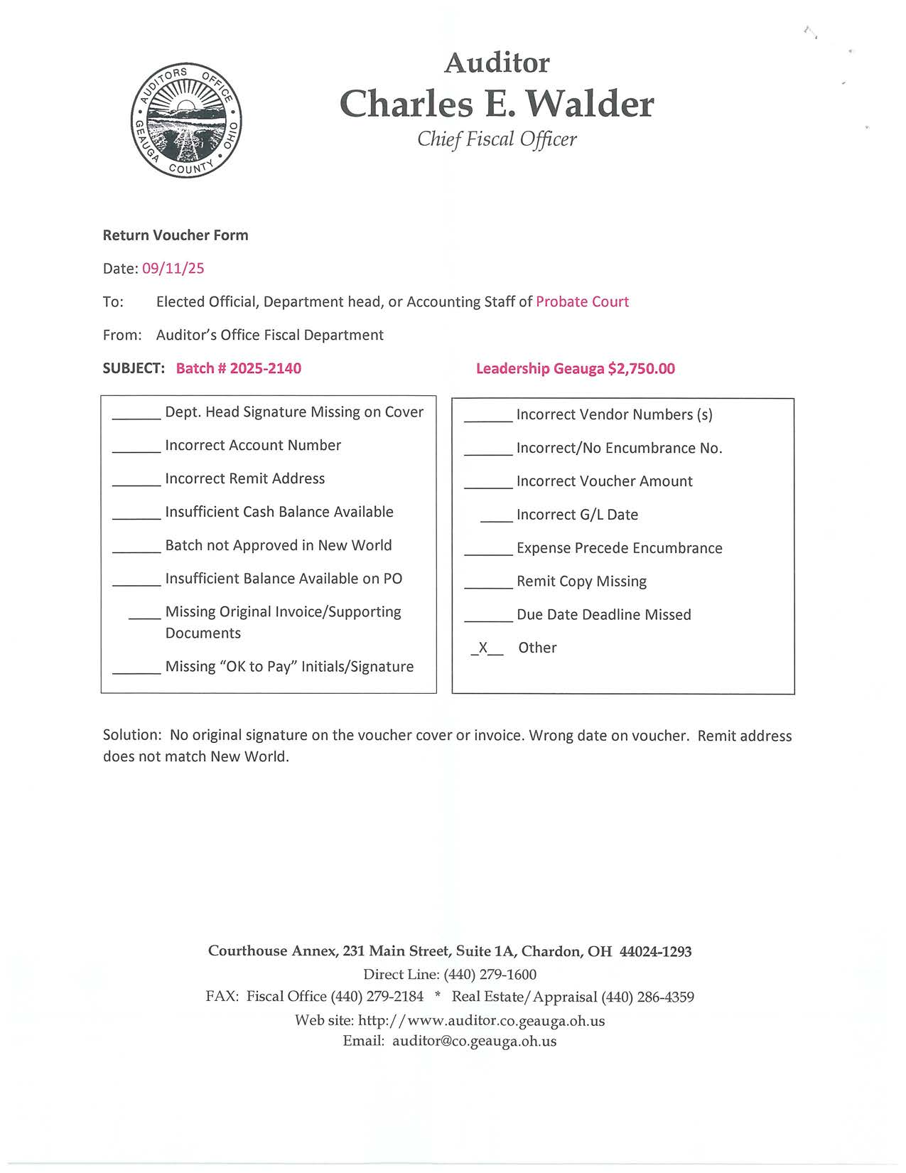 Return Voucher Form