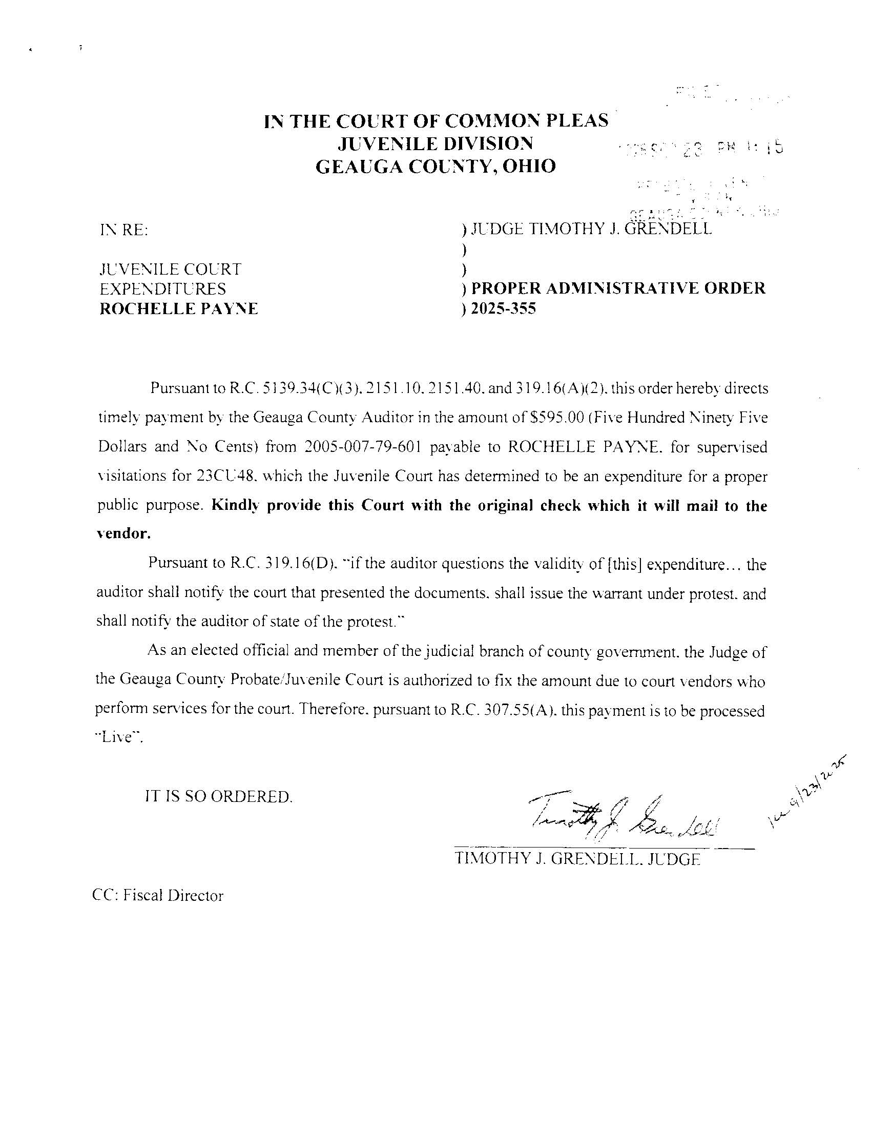 Proper Administrative Order