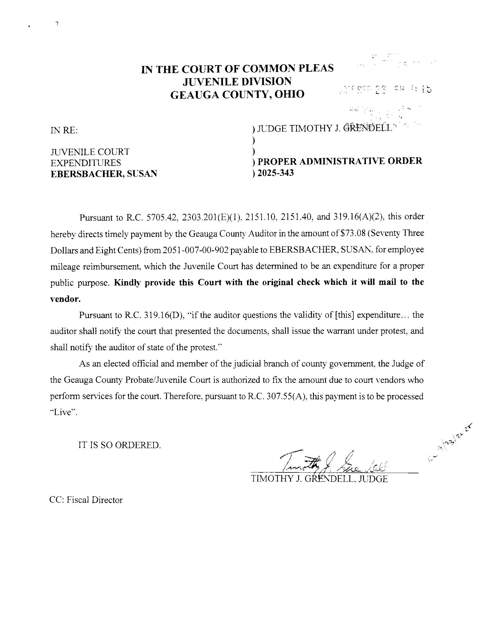 Proper Administrative Order