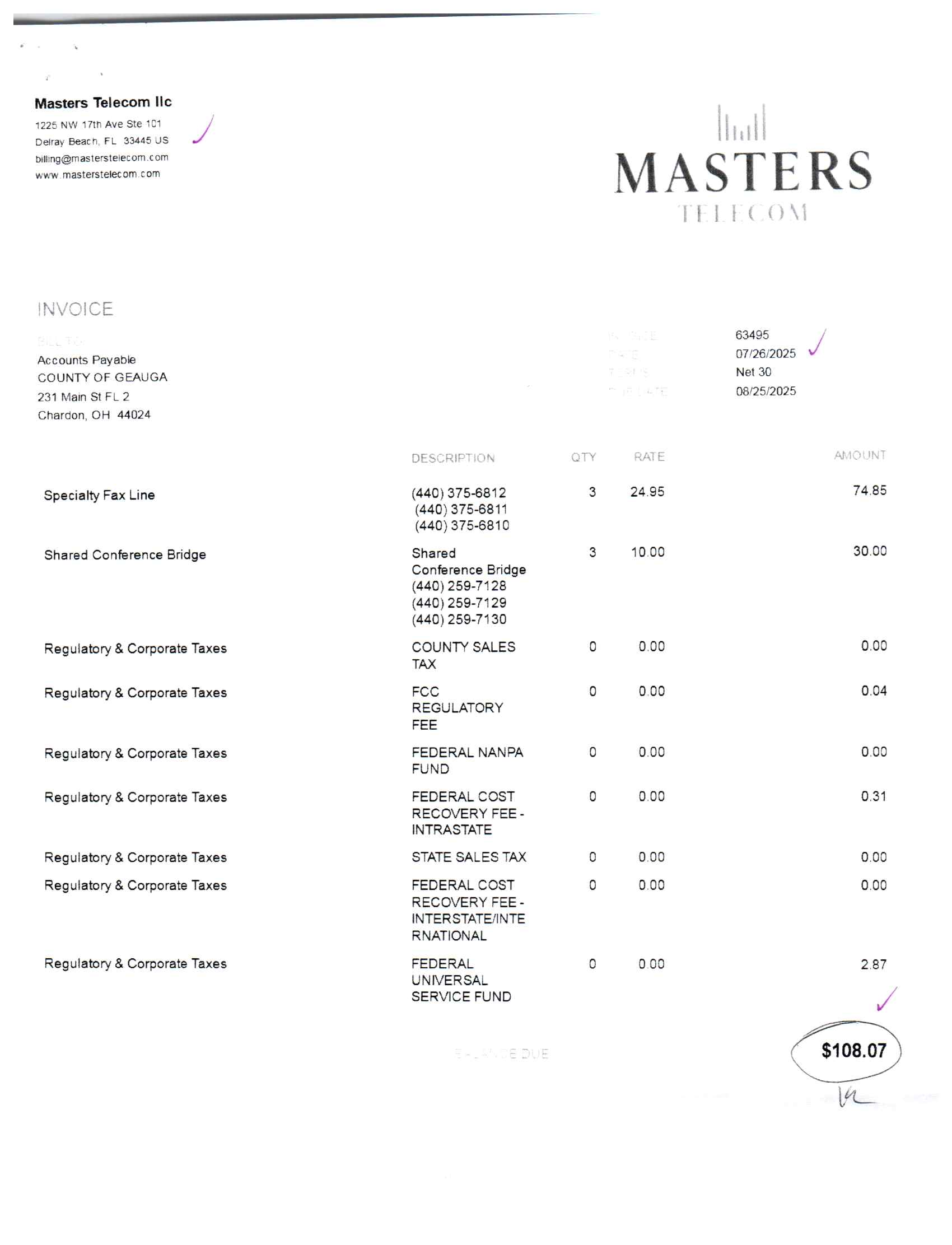 Invoice 63495