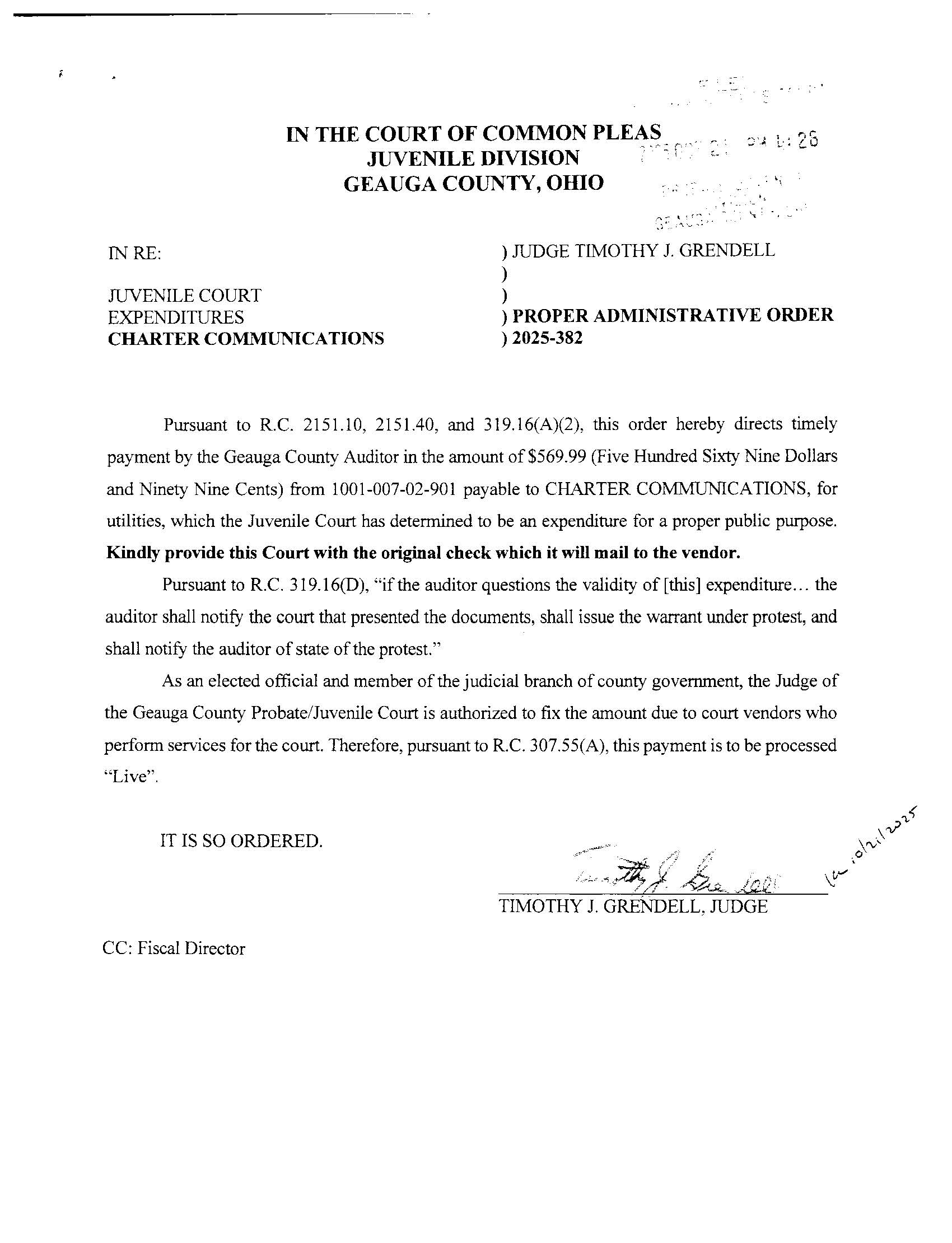 Proper Administrative Order