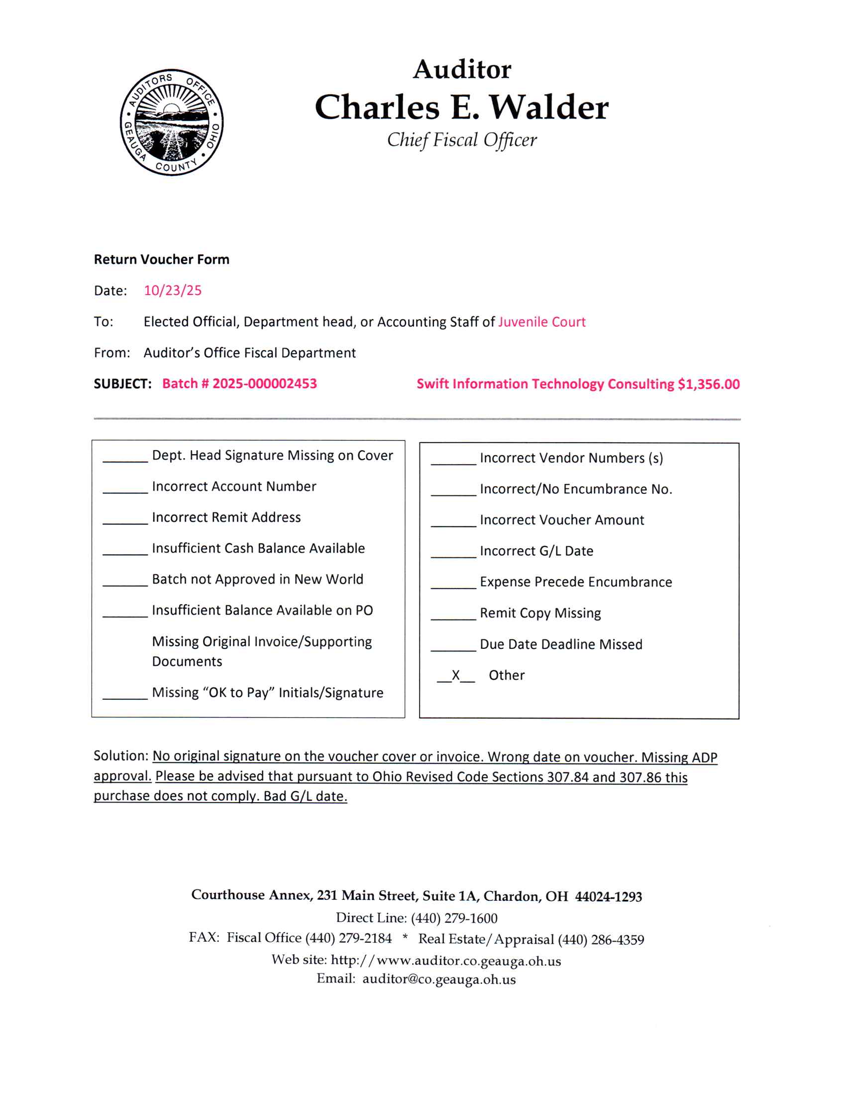 Return Voucher Form