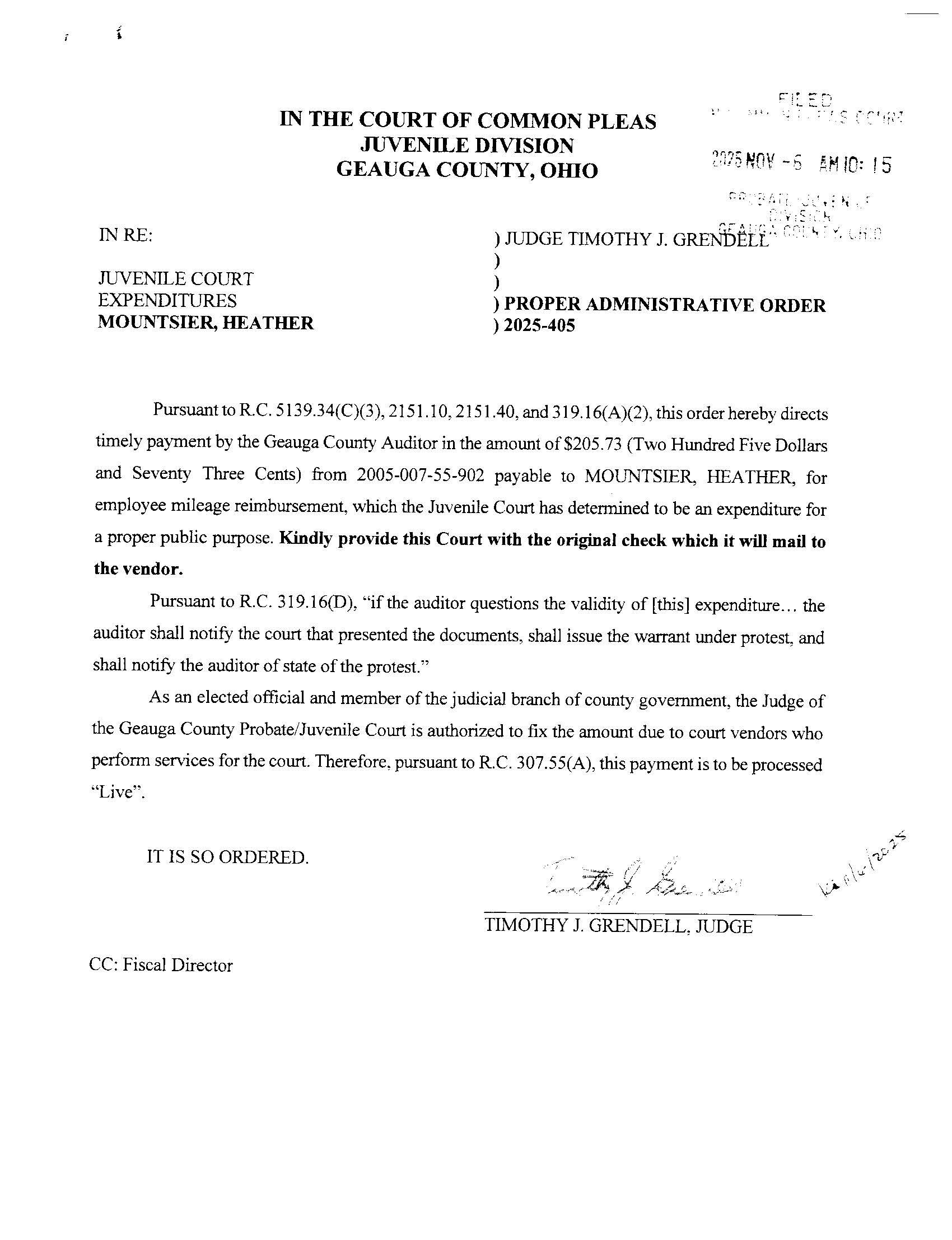 Proper Administrative Order