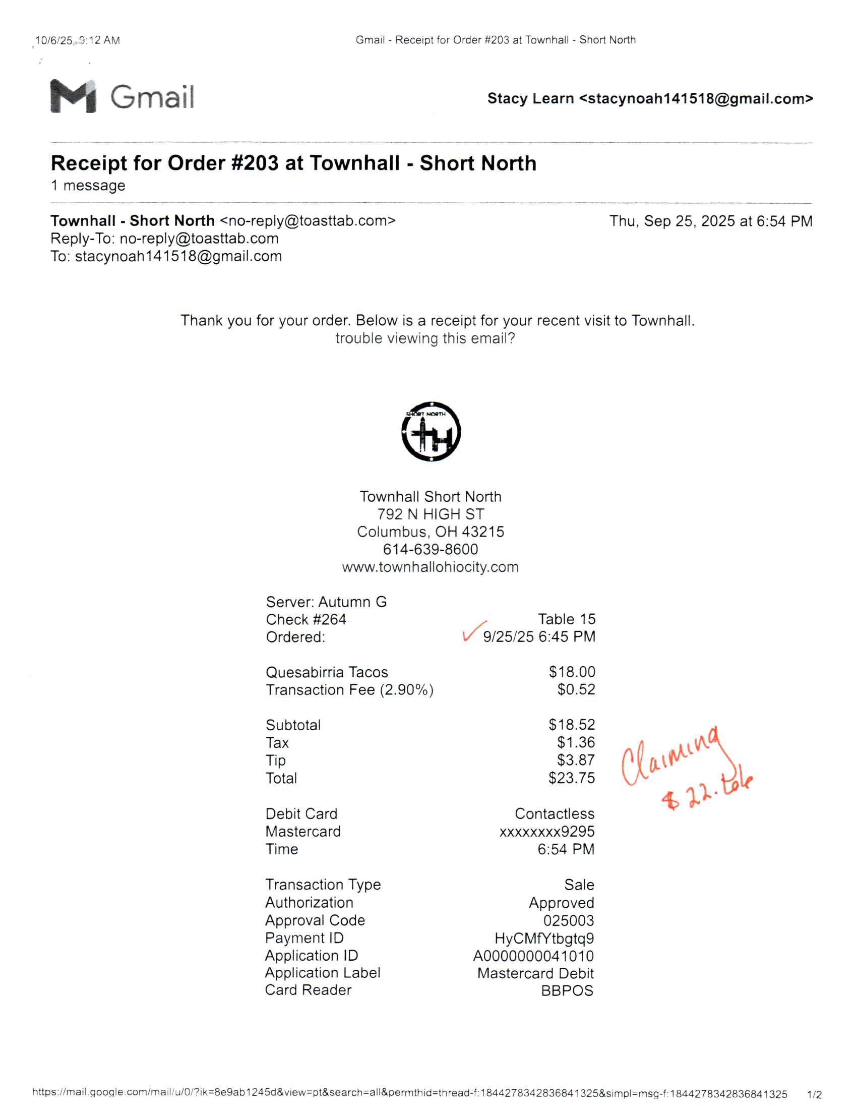 Receipt