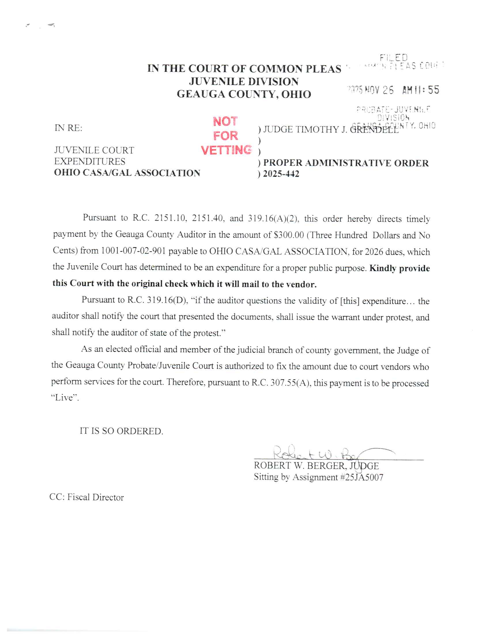 Proper Administrative Order