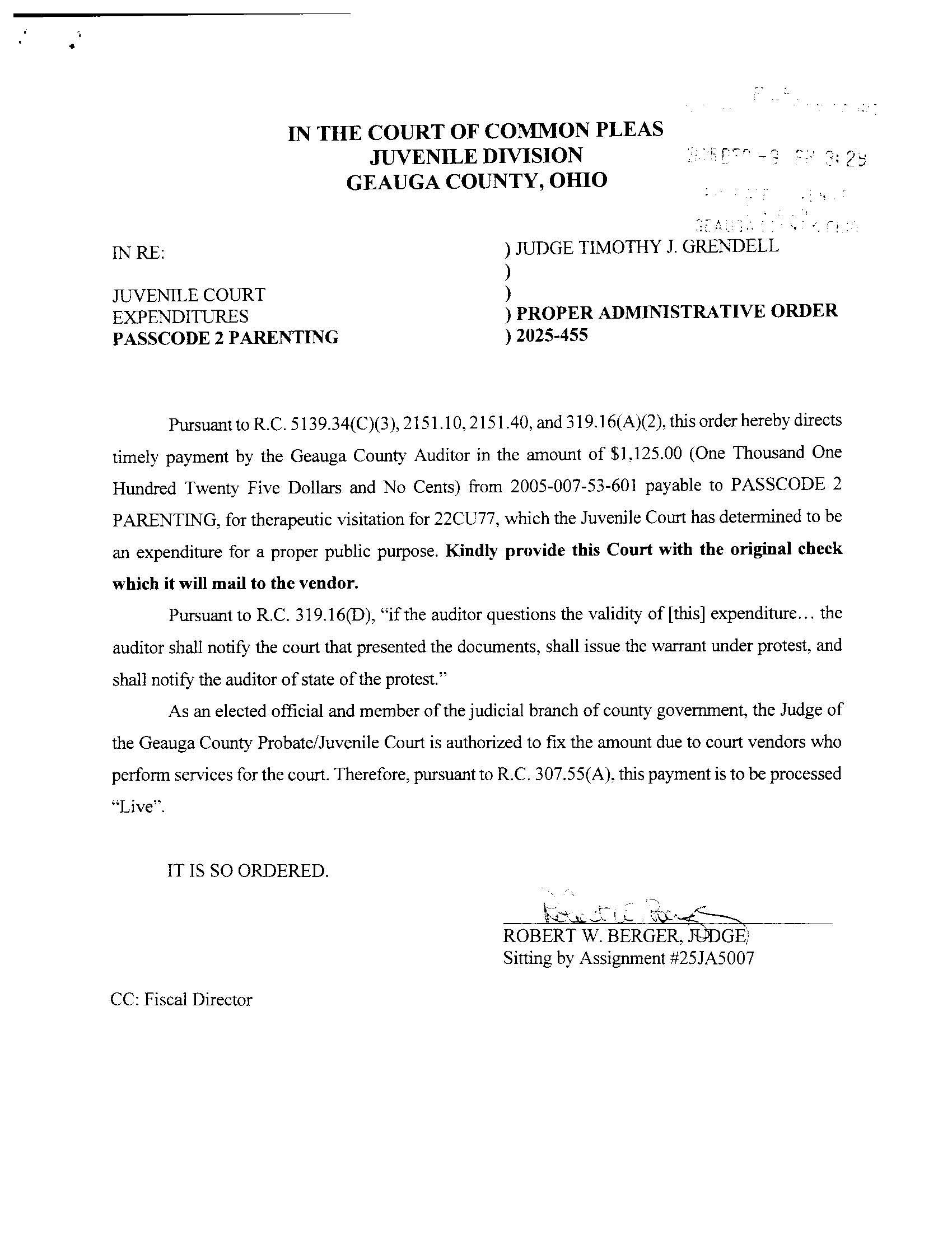 Proper Administrative Order