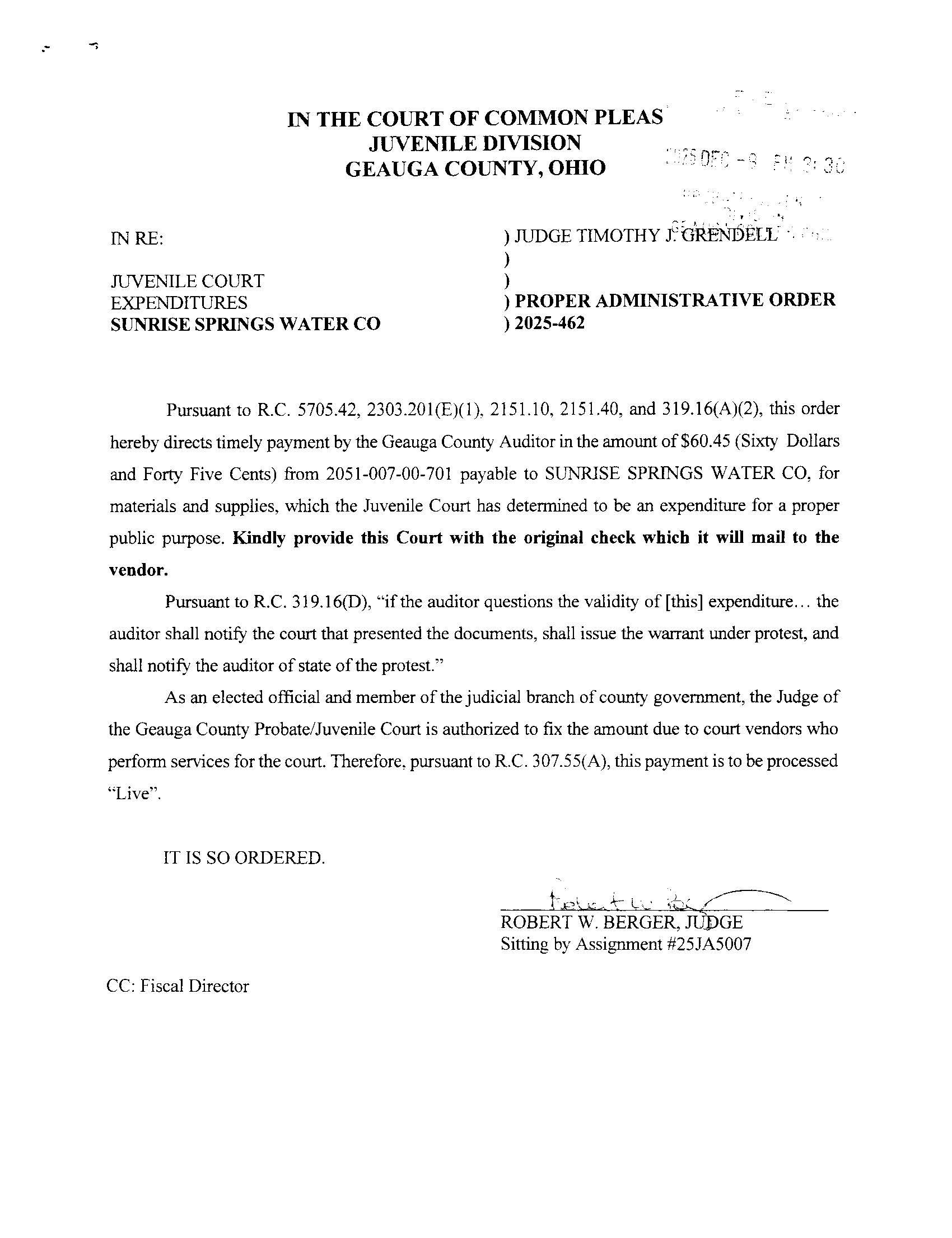 Proper Administrative Order