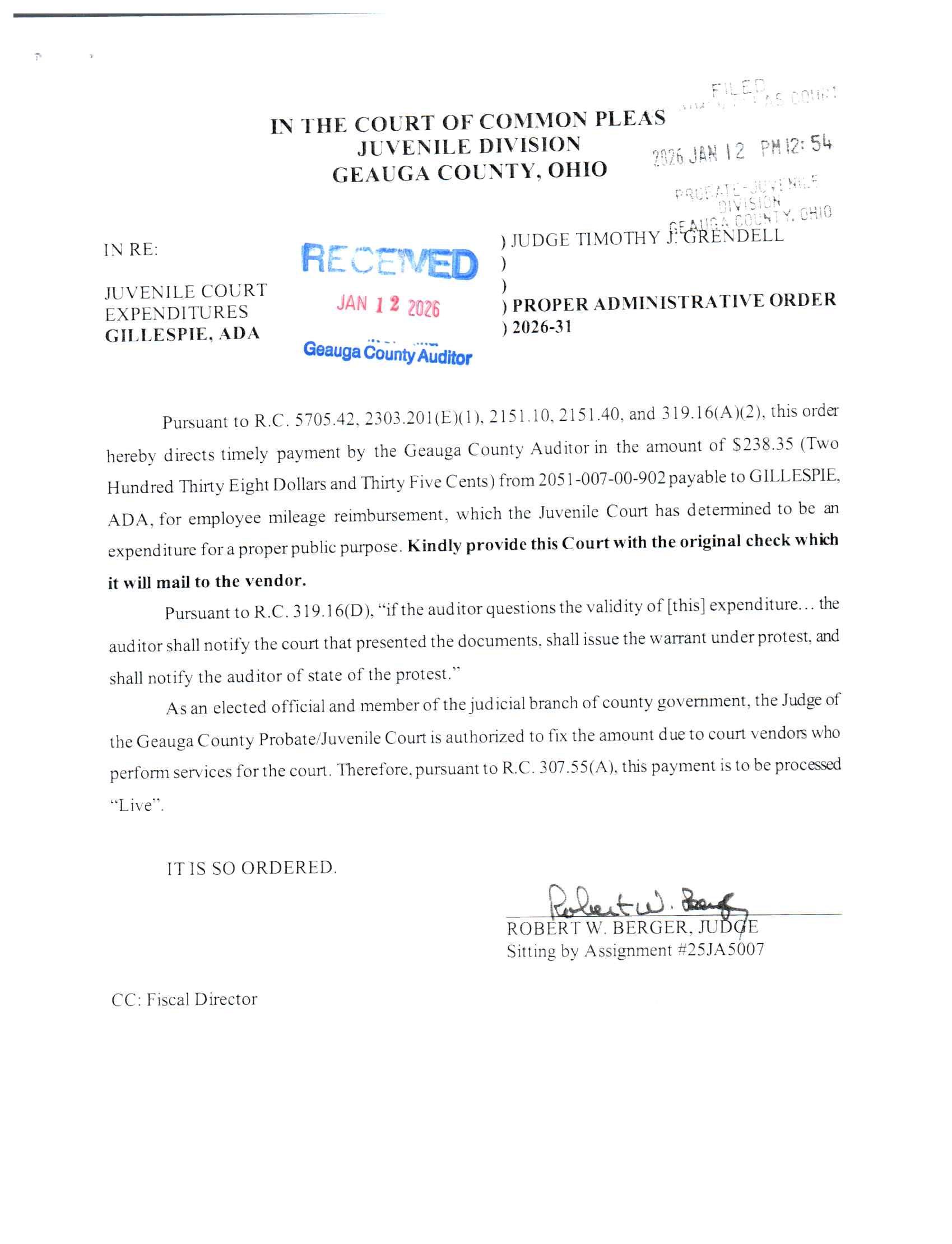 Proper Administrative Order
