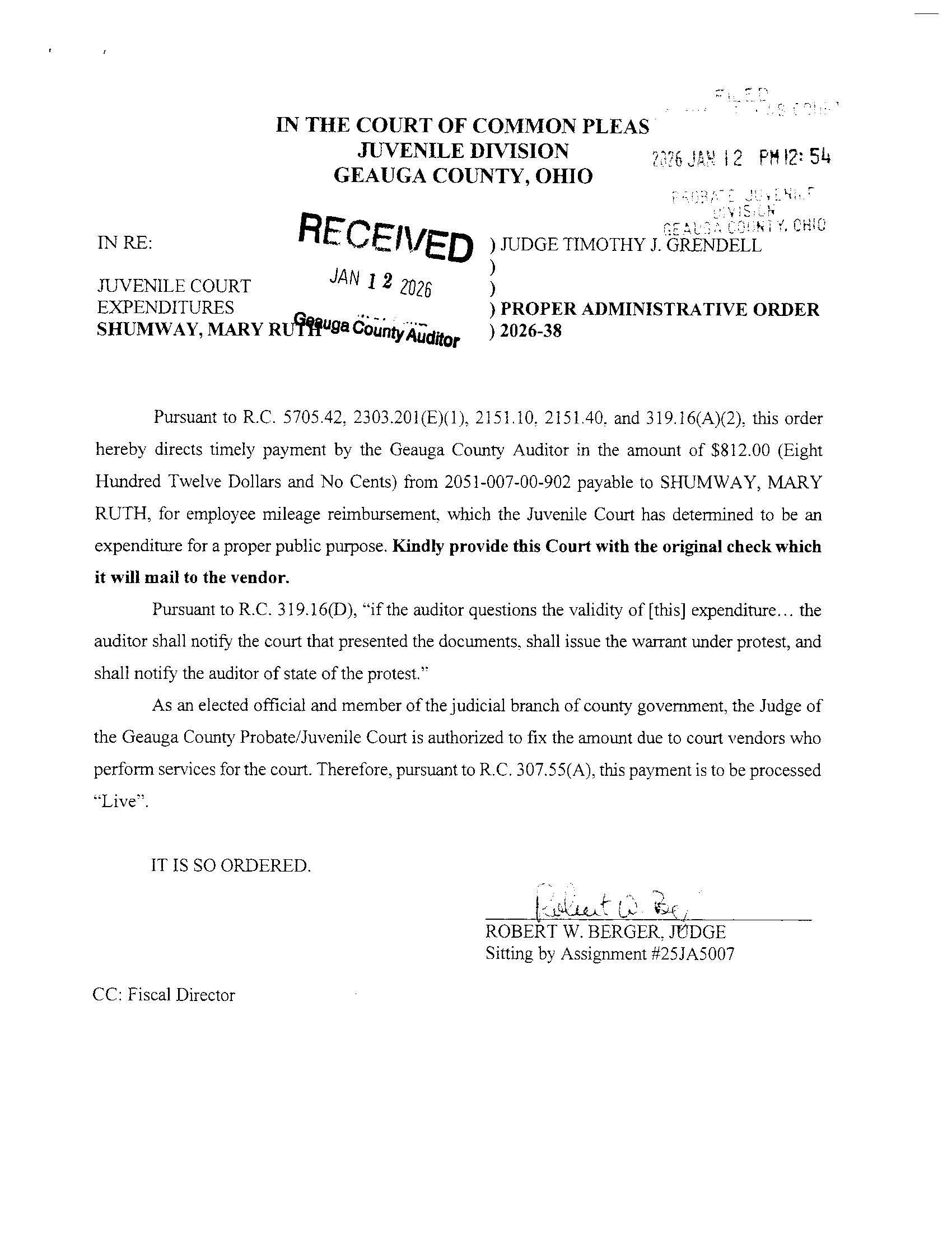 Proper Administrative Order