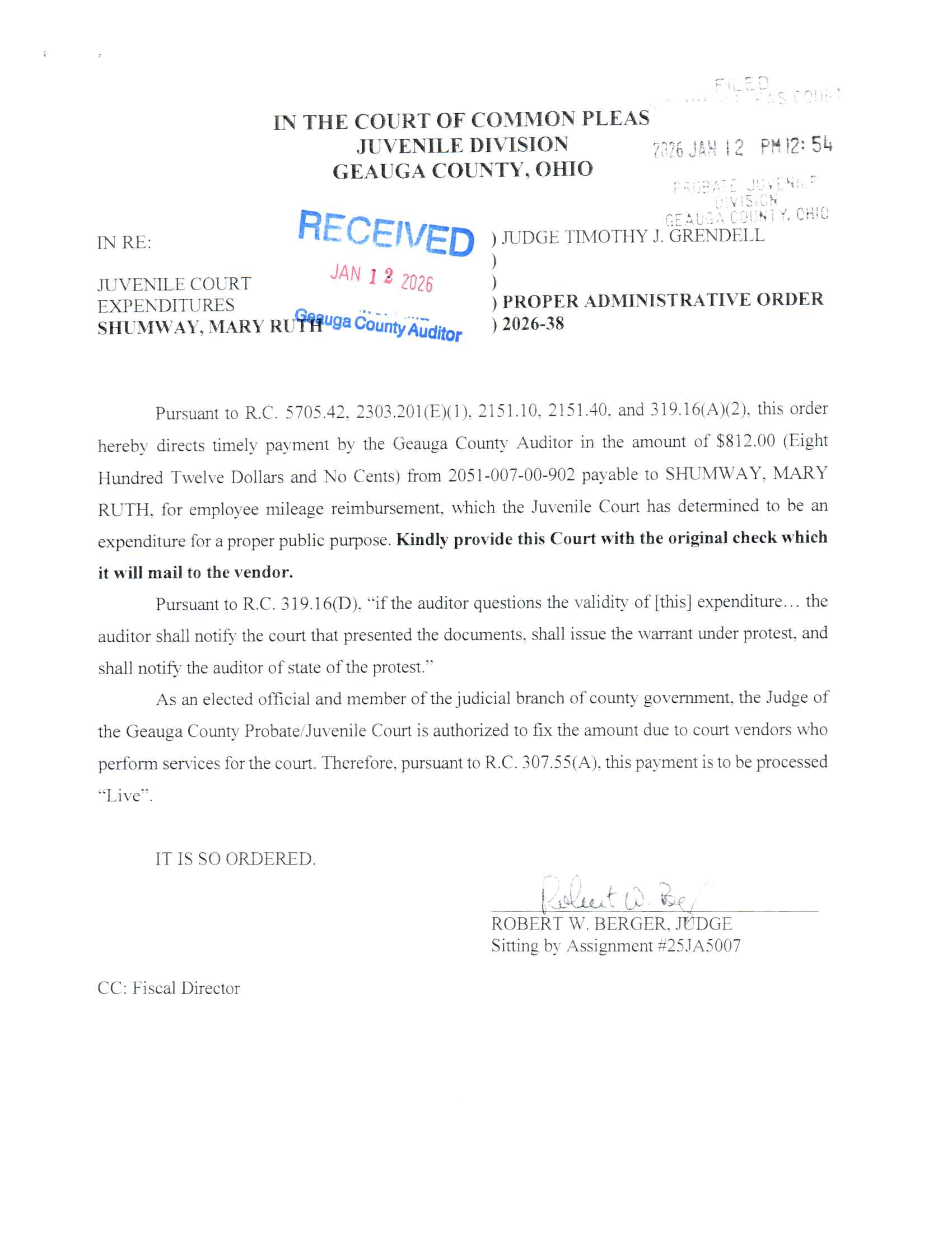 Proper Administrative Order