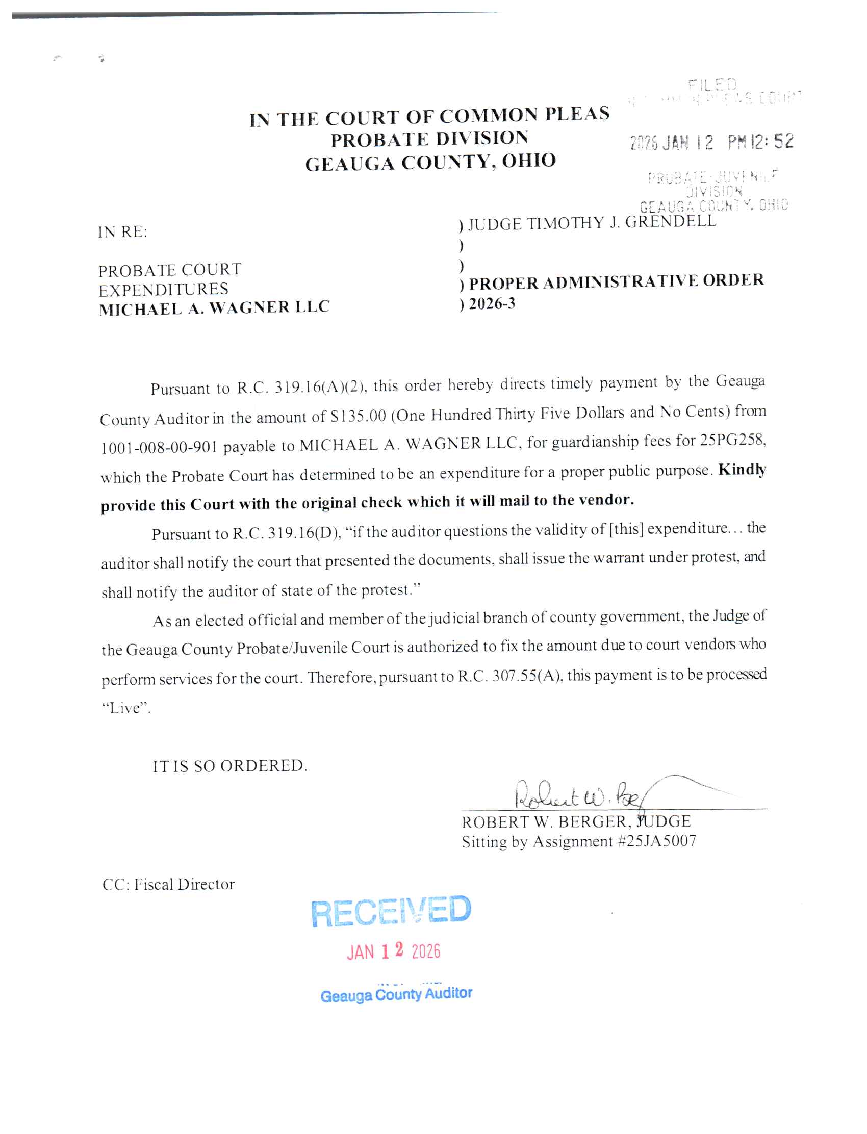 Proper Administrative Order