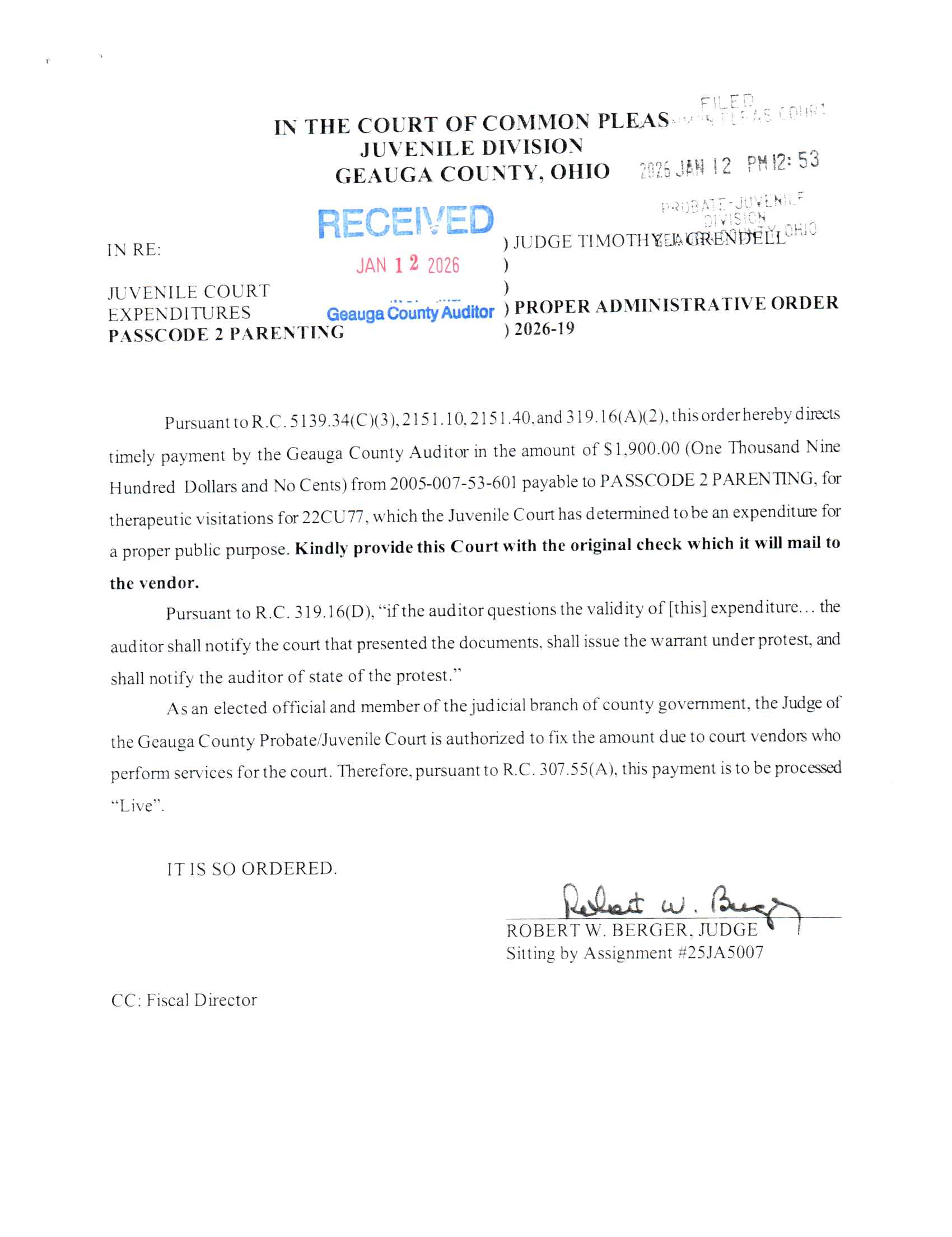 Proper Administrative Order