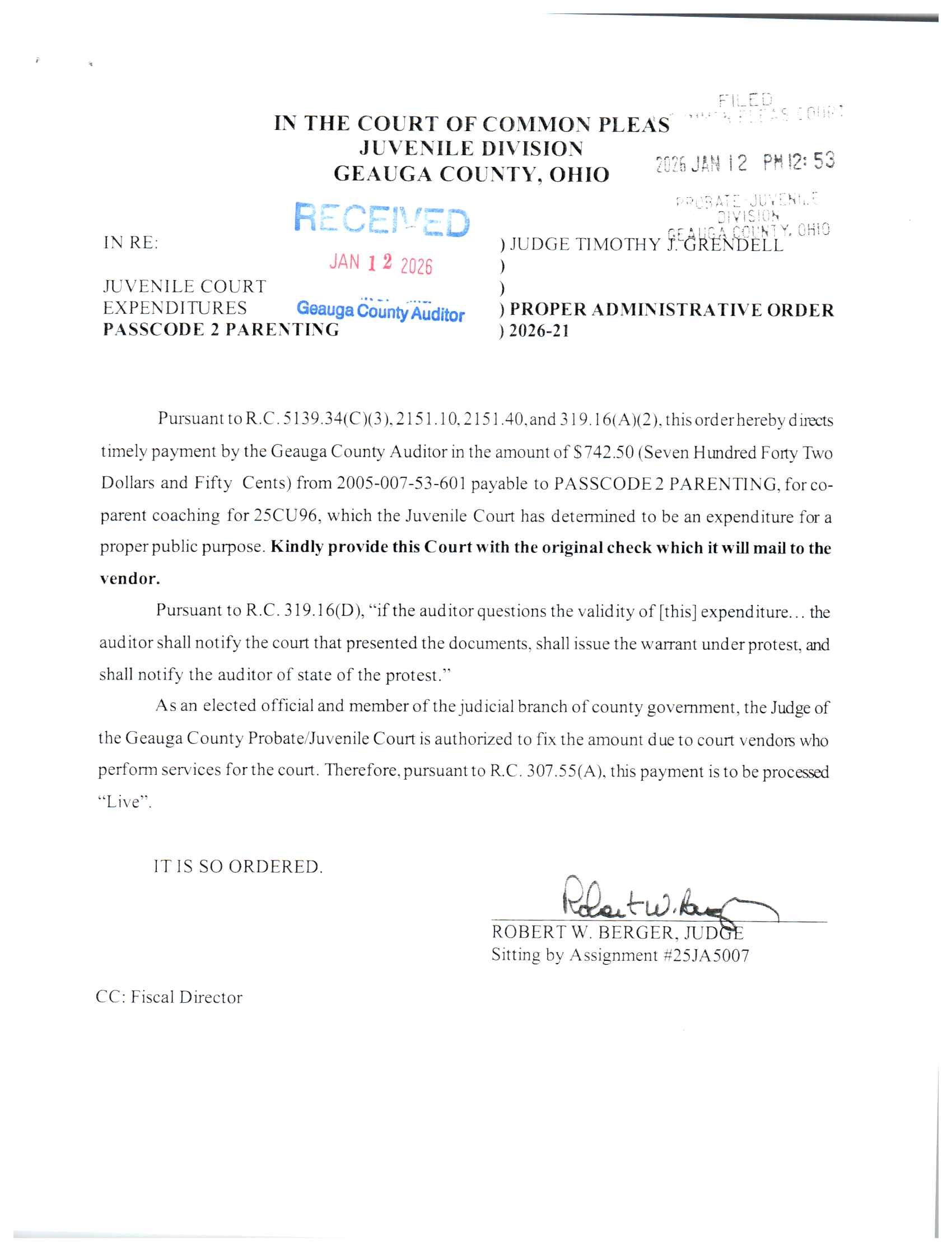 Proper Administrative Order