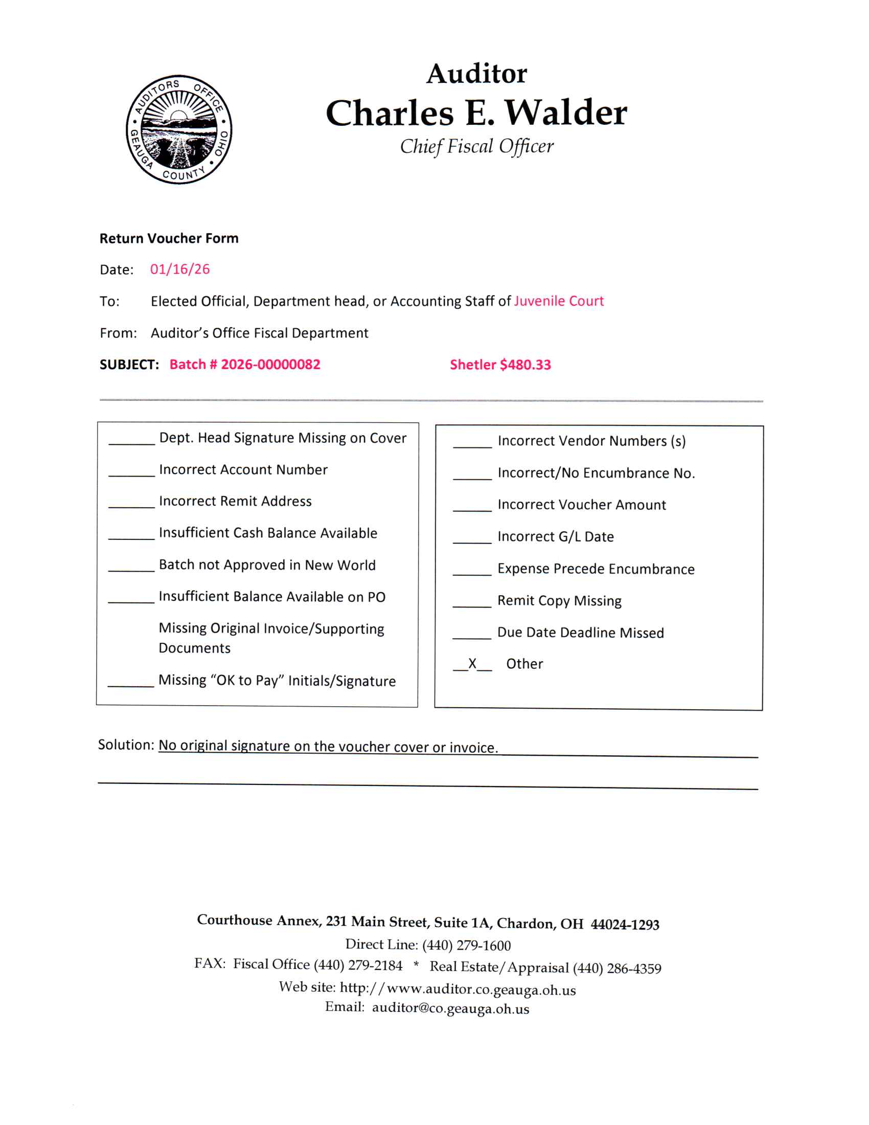 Return Voucher Form