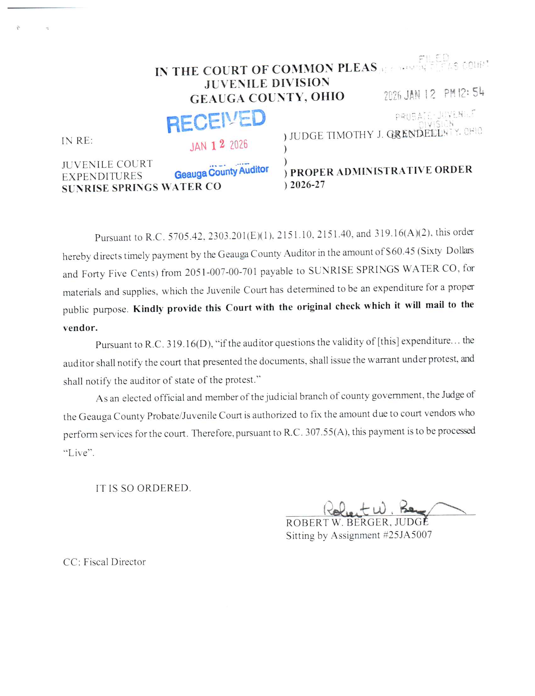 Proper Administrative Order