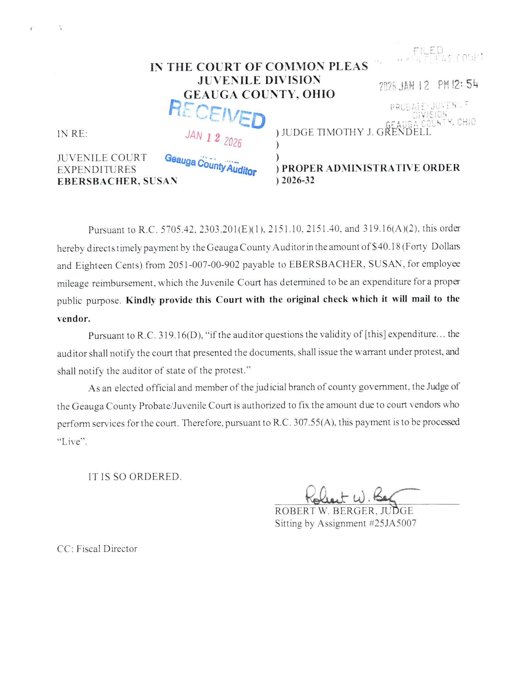 Proper Administrative Order