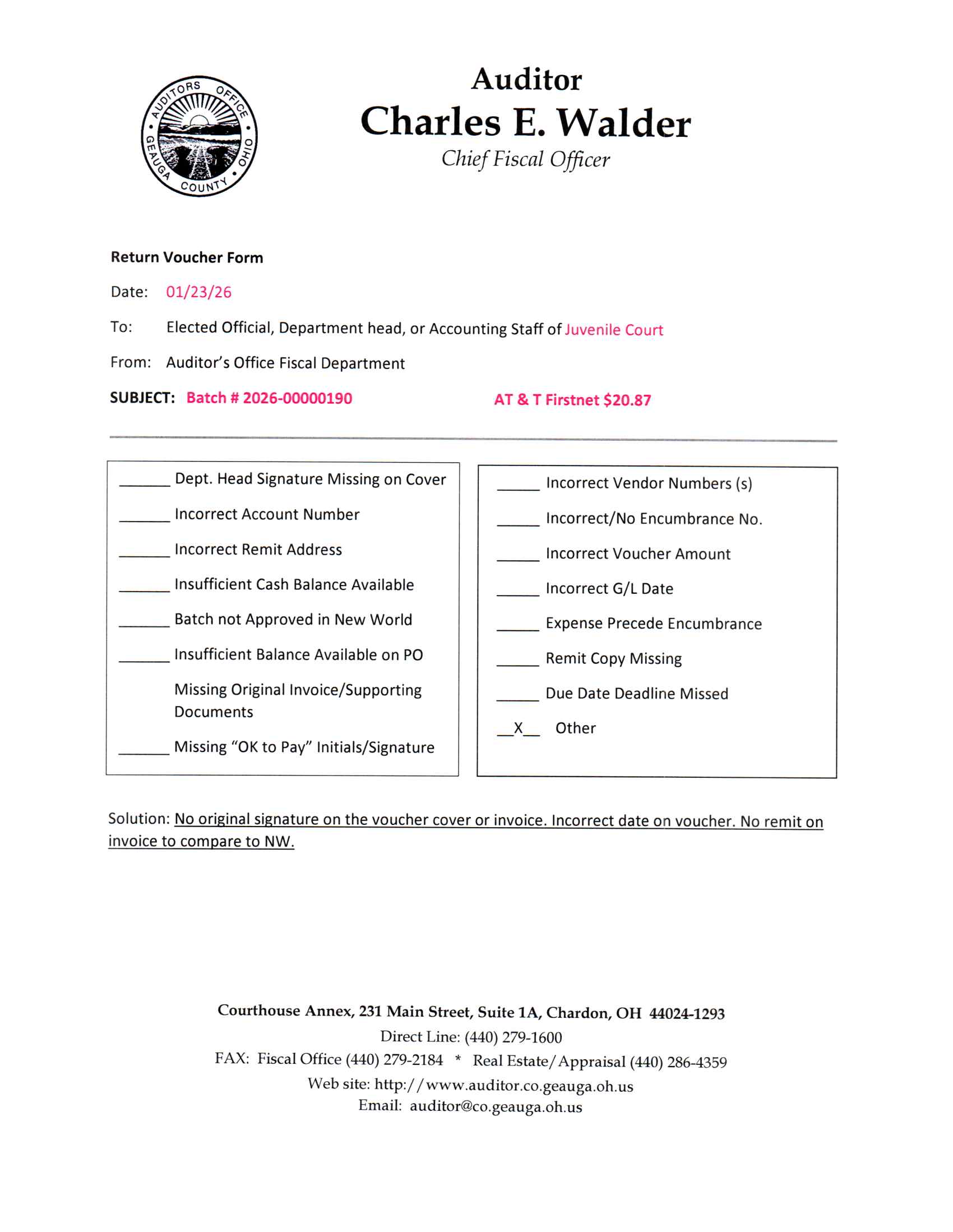 Return Voucher Form