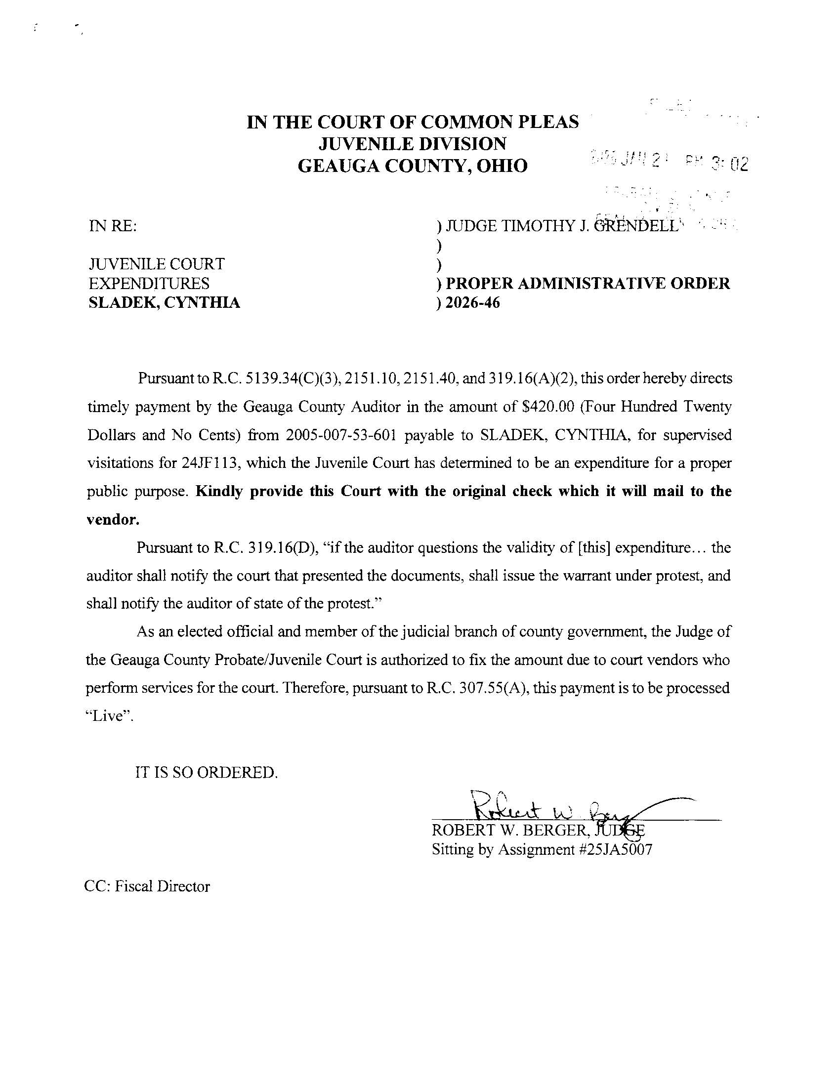 Proper Administrative Order