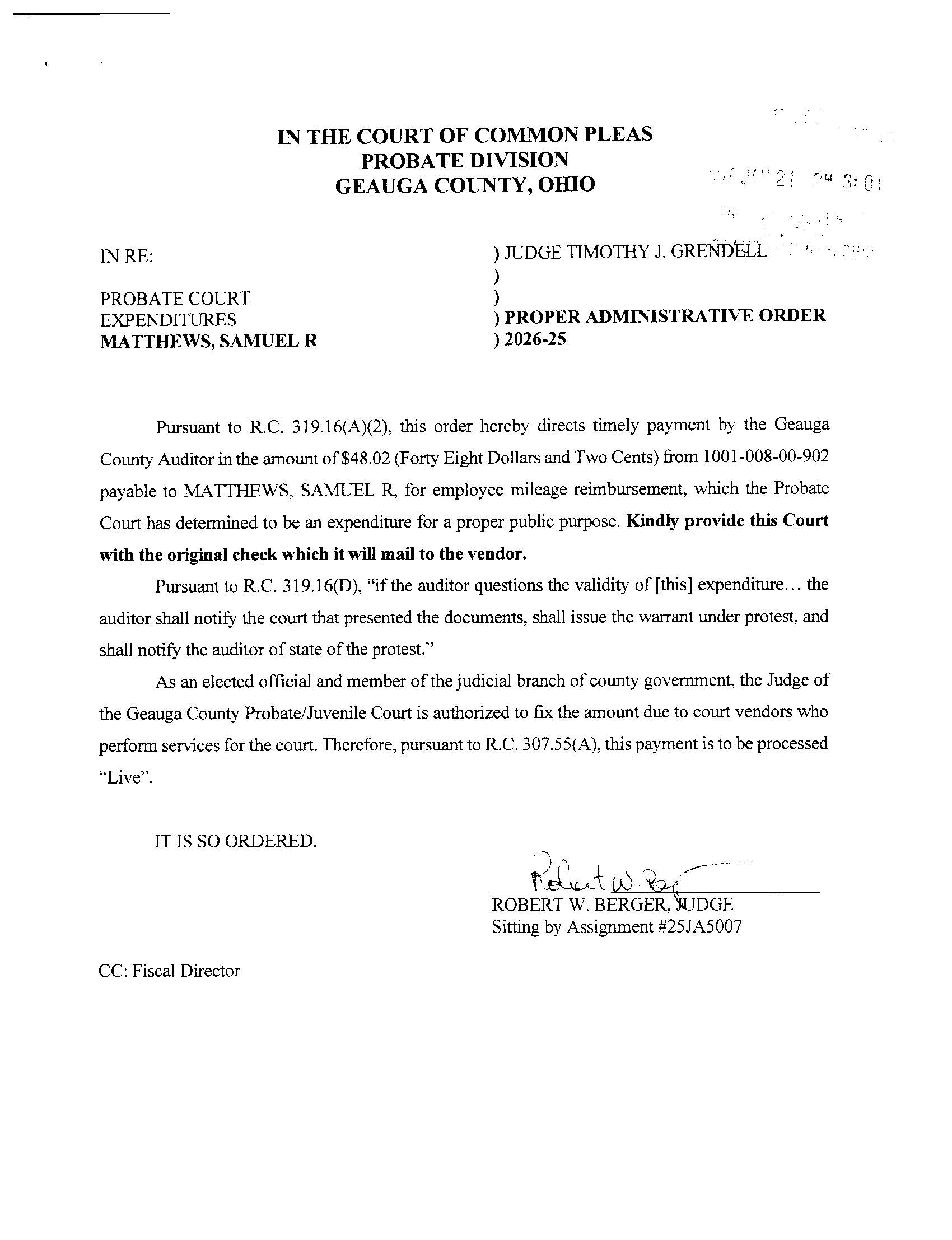 Proper Administrative Order