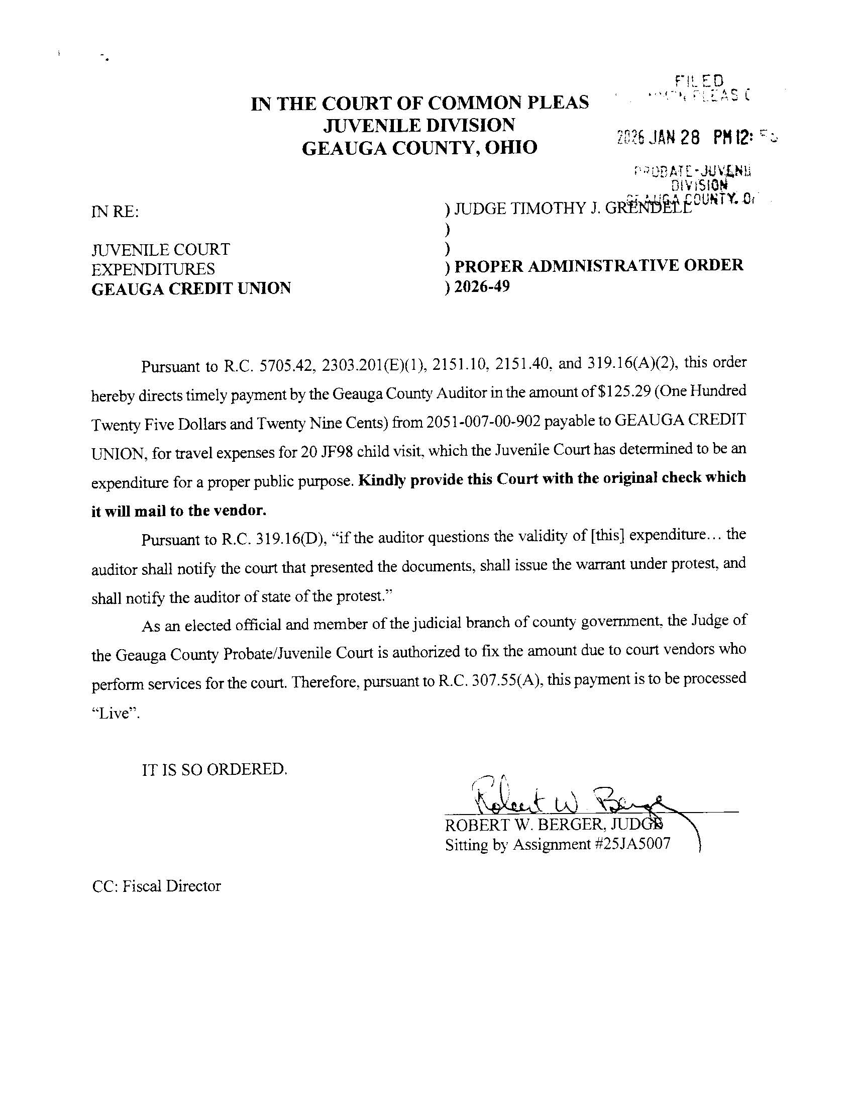 Proper Administrative Order