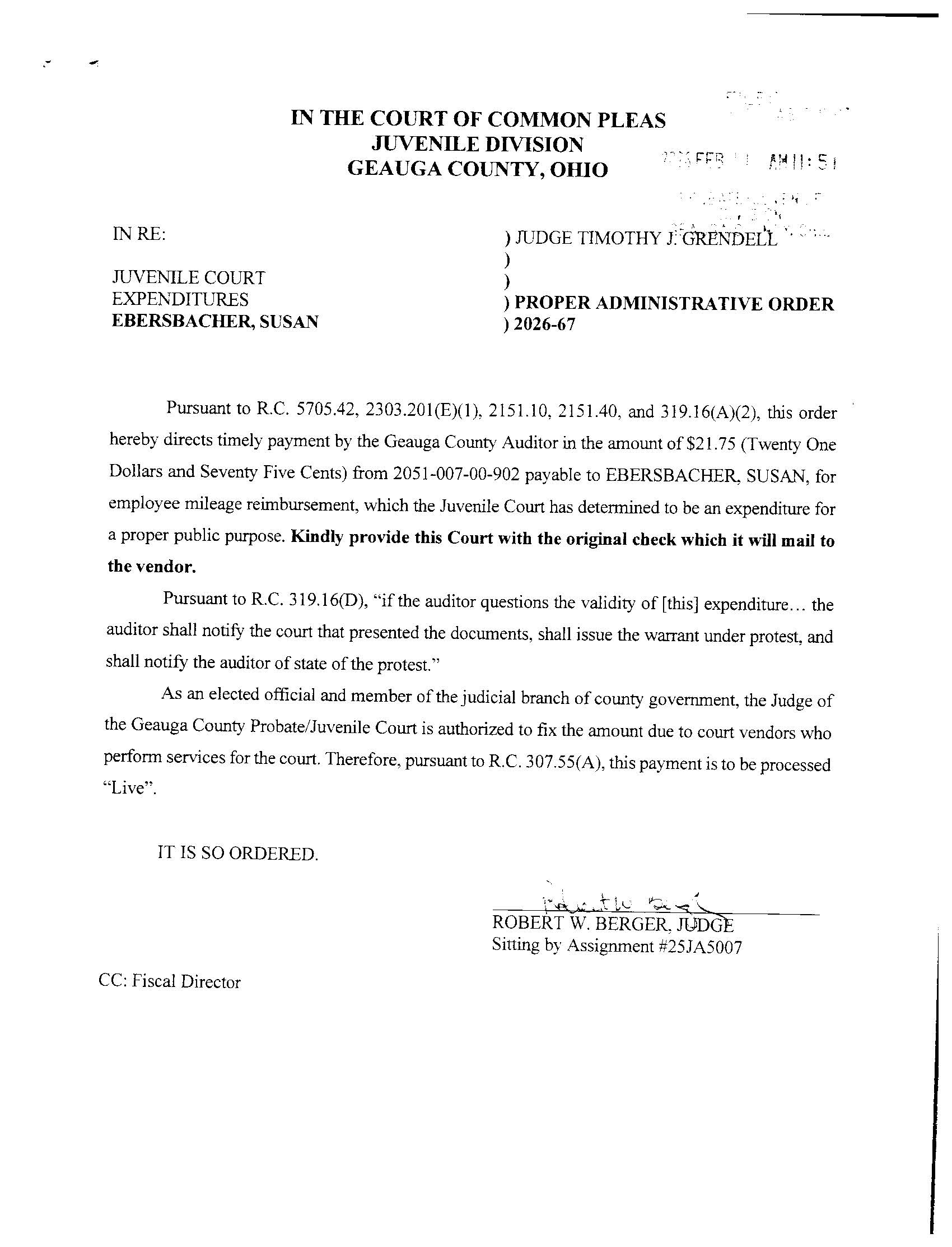 Proper Administrative Order