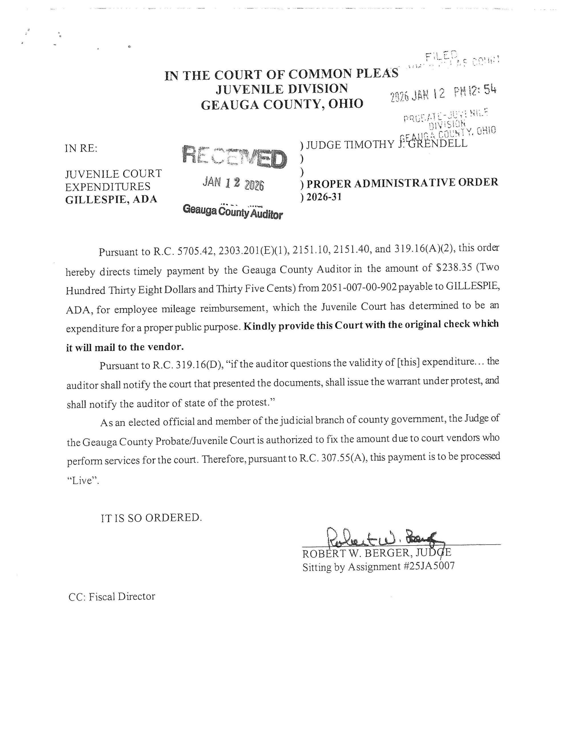Proper Administrative Order